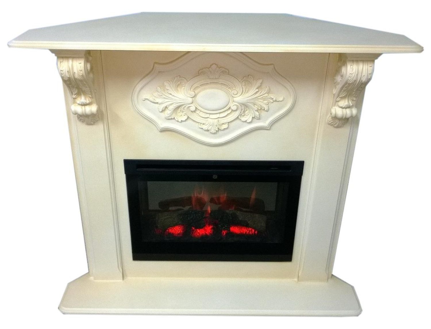 Antikes Wohndesign Dekokamin ANTIKES WOHNDESIGN Eckkamin mit Fernbedienung H: 105 cm B: 120 cm, Handbemalt