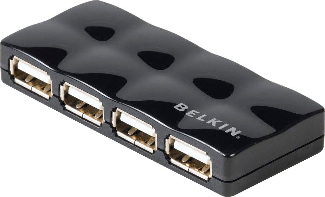 Image of Belkin »USB 2.0 Quilted Hub, 4 Ports, EU Power Supply« USB-Adapter zu USB 2.0 Mini-B