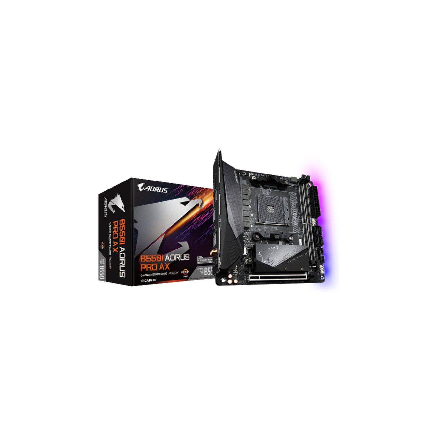 B550I AORUS PRO AX Mainboard – AMD Ryzen 5000 CPUs, 8 Phasen VRM, bis Mainboard