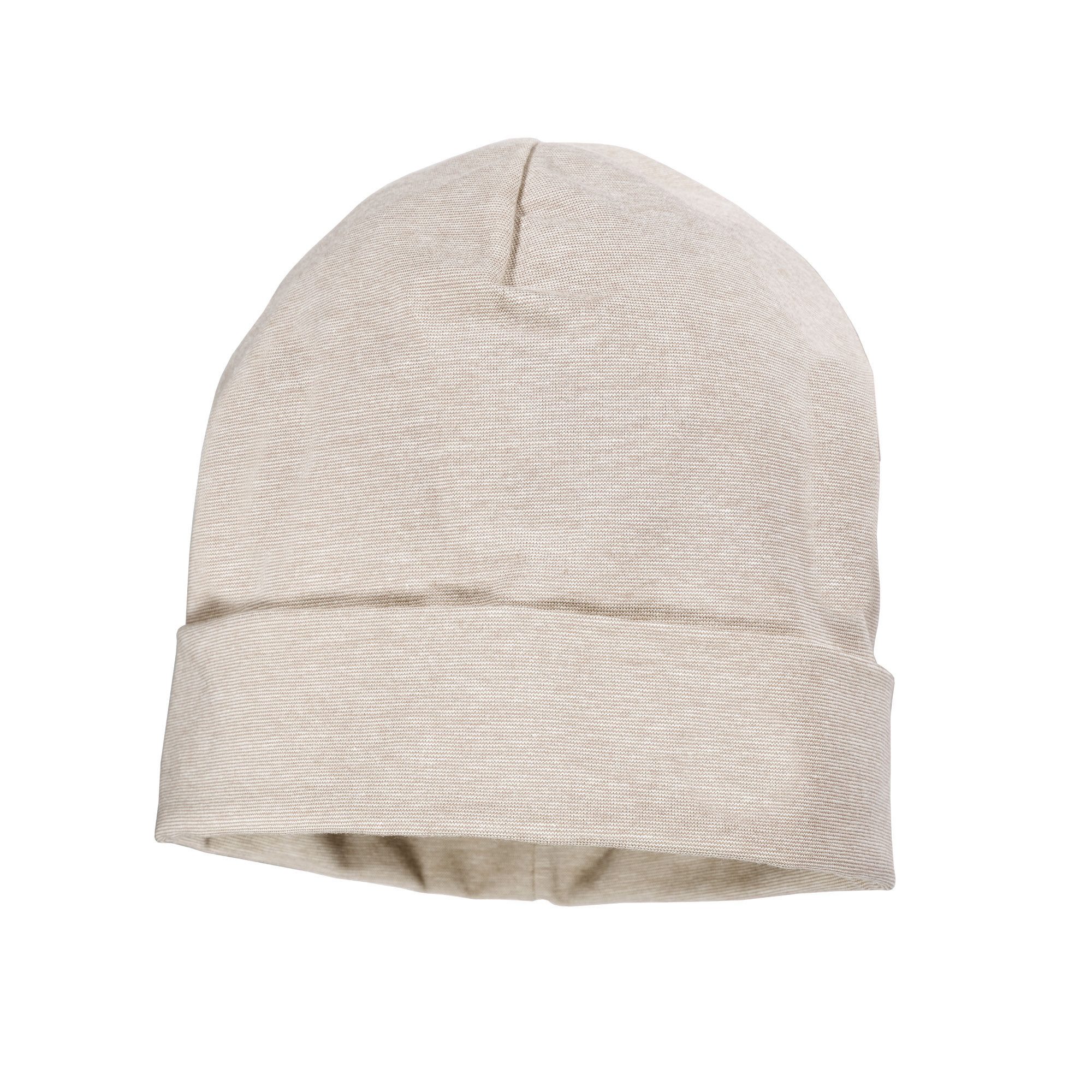 Jerseymütze GOTS BABY-Beanie, Umschlagrand Microringel, Jersey, UV 50