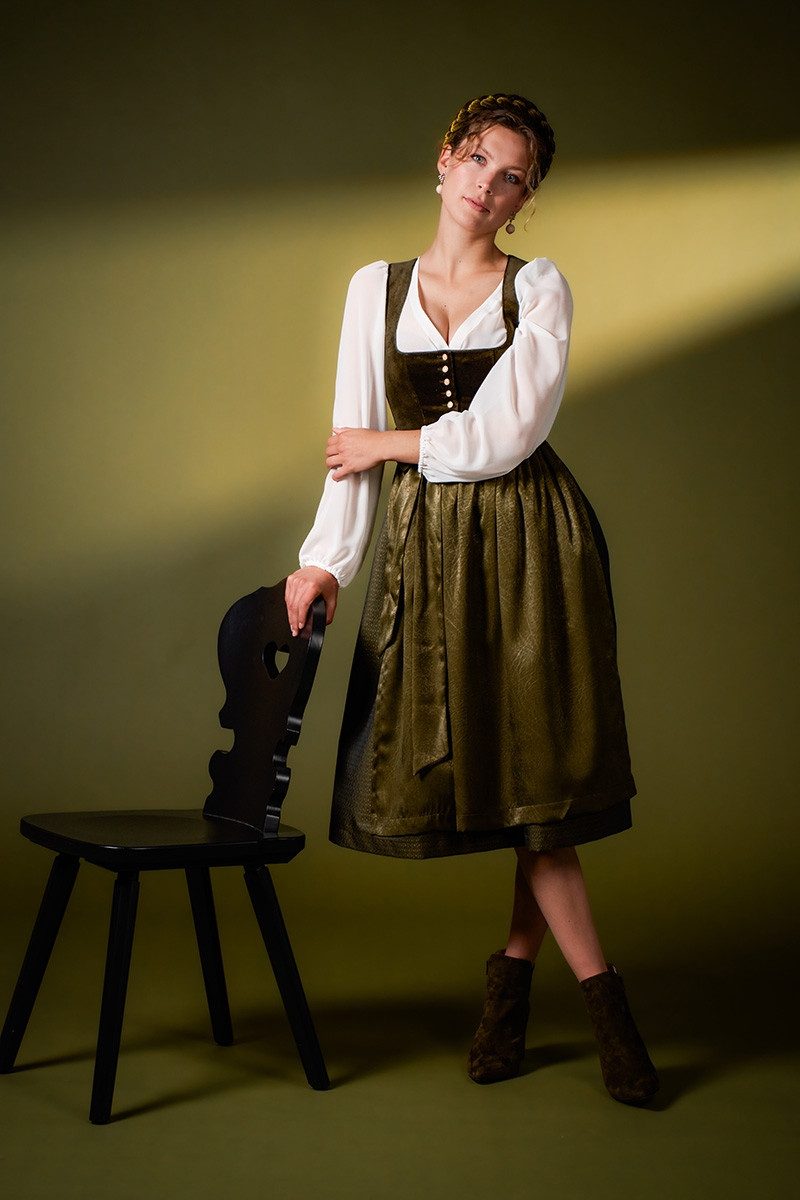 MarJo Dirndl Samt Dirndl 2tlg. - PETERSDORF - waldgrün günstig online kaufen