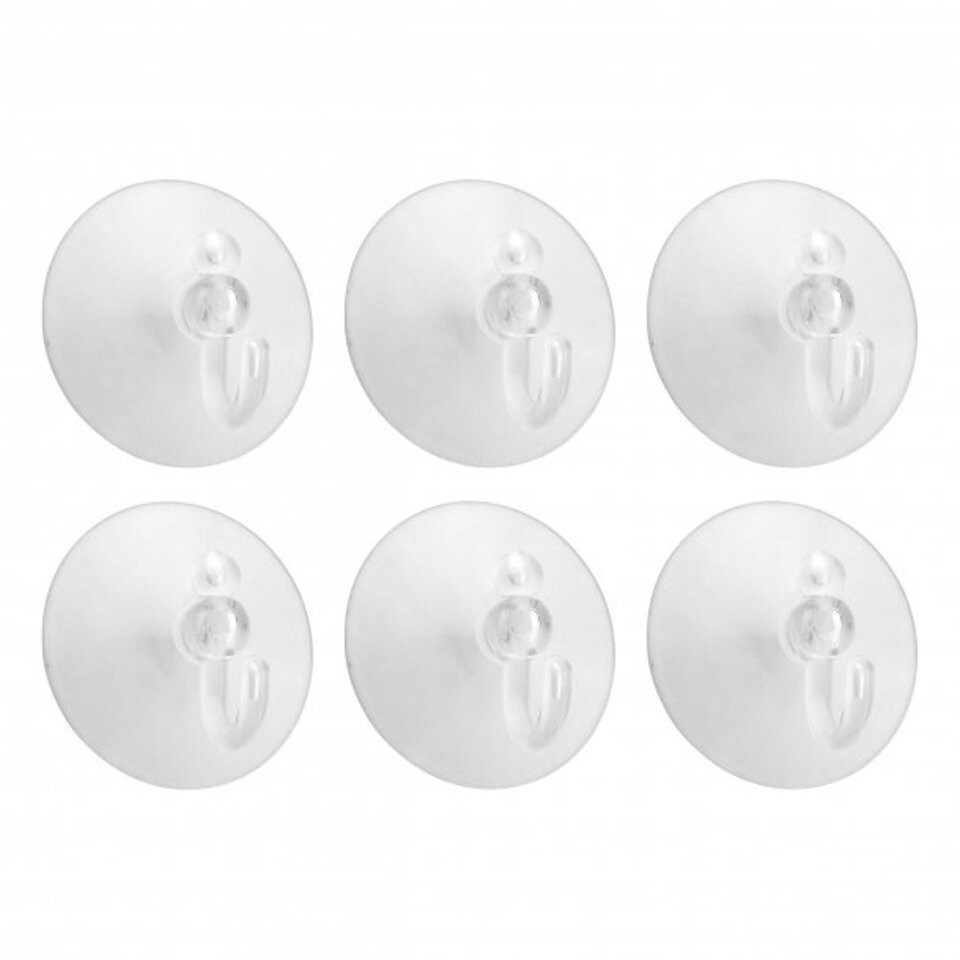 axentia Handtuchhaken Saughaken, 6 Stück, 5,5 cm, Schwenkhaken, (1-St)