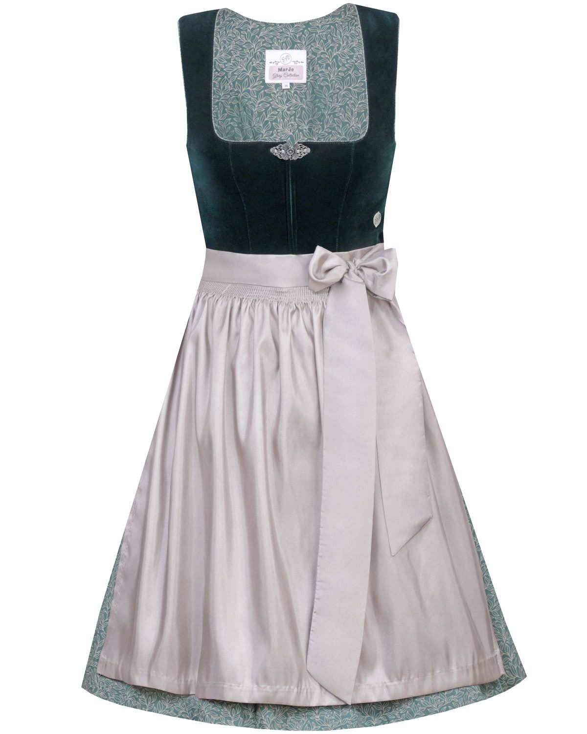 Dirndl 'Elisabeth' Samt 697758, Jadegrün 58cm