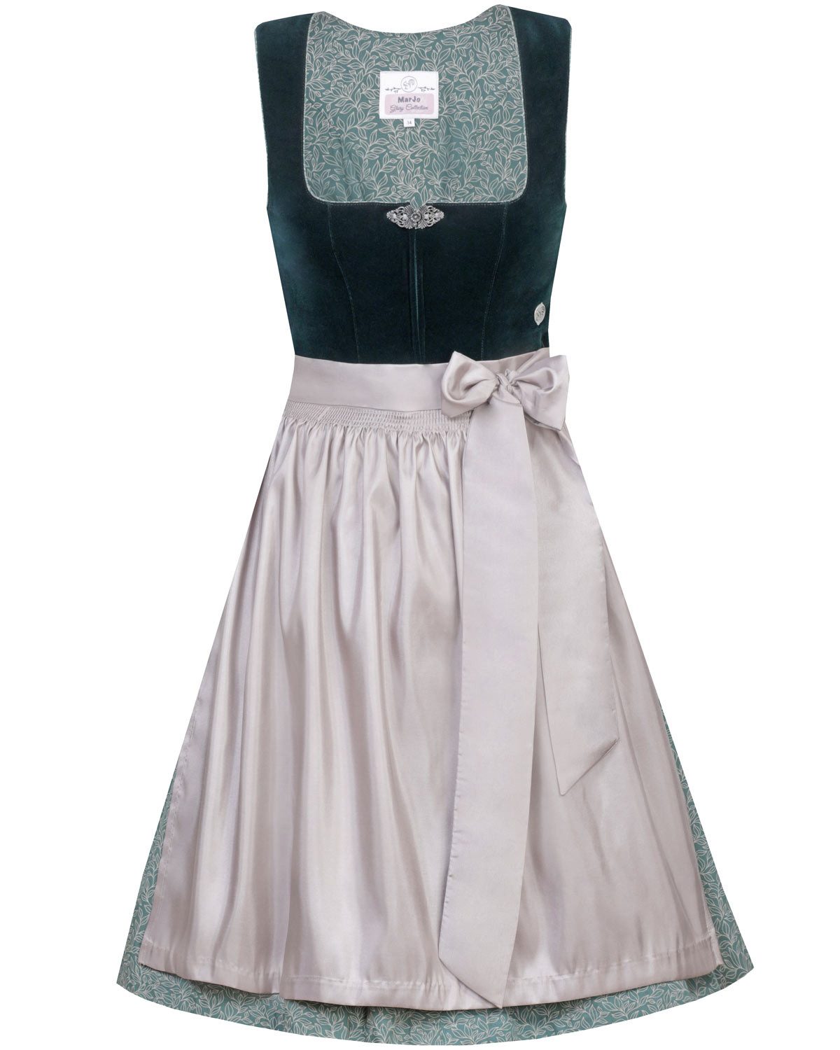 MarJo Dirndl 'Elisabeth' Samt 697758, Jadegrün 58cm