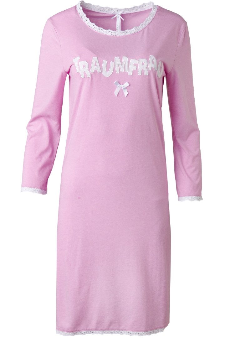 Louis & Louisa Schlafanzug Nachthemd Damen - TRAUMFRAU - rosa