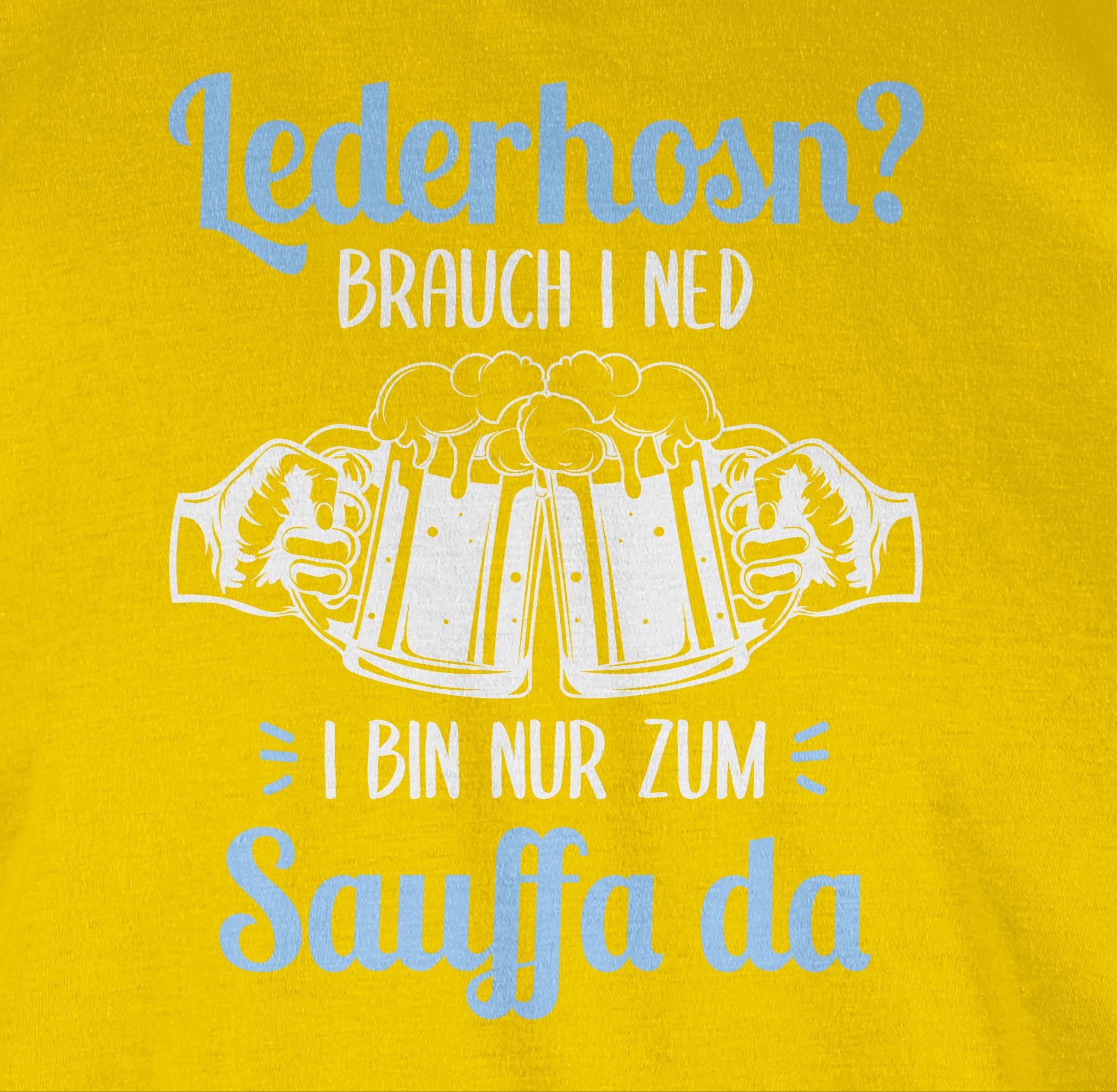 Shirtracer T-Shirt i Oktoberfest Lederhosn für Sauffa ned nur 3 Brauch Gelb da zum Mode Herren Bin
