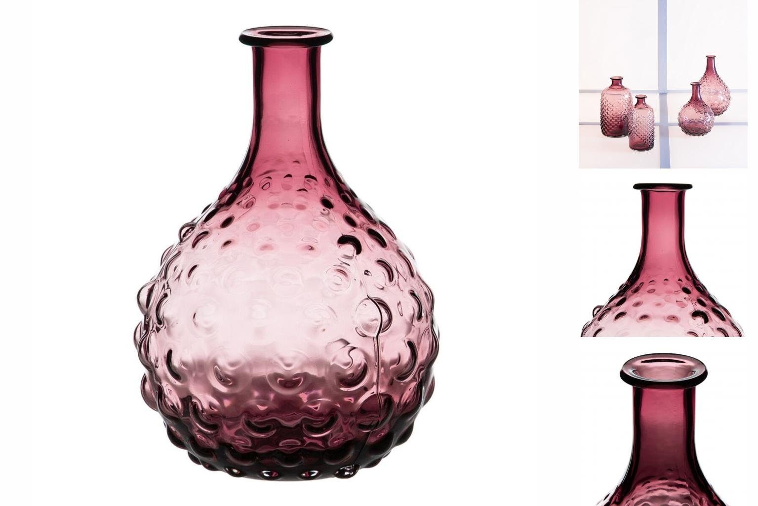 Bigbuy Dekovase Vase Glas Violett 16 x 16 x 22 cm