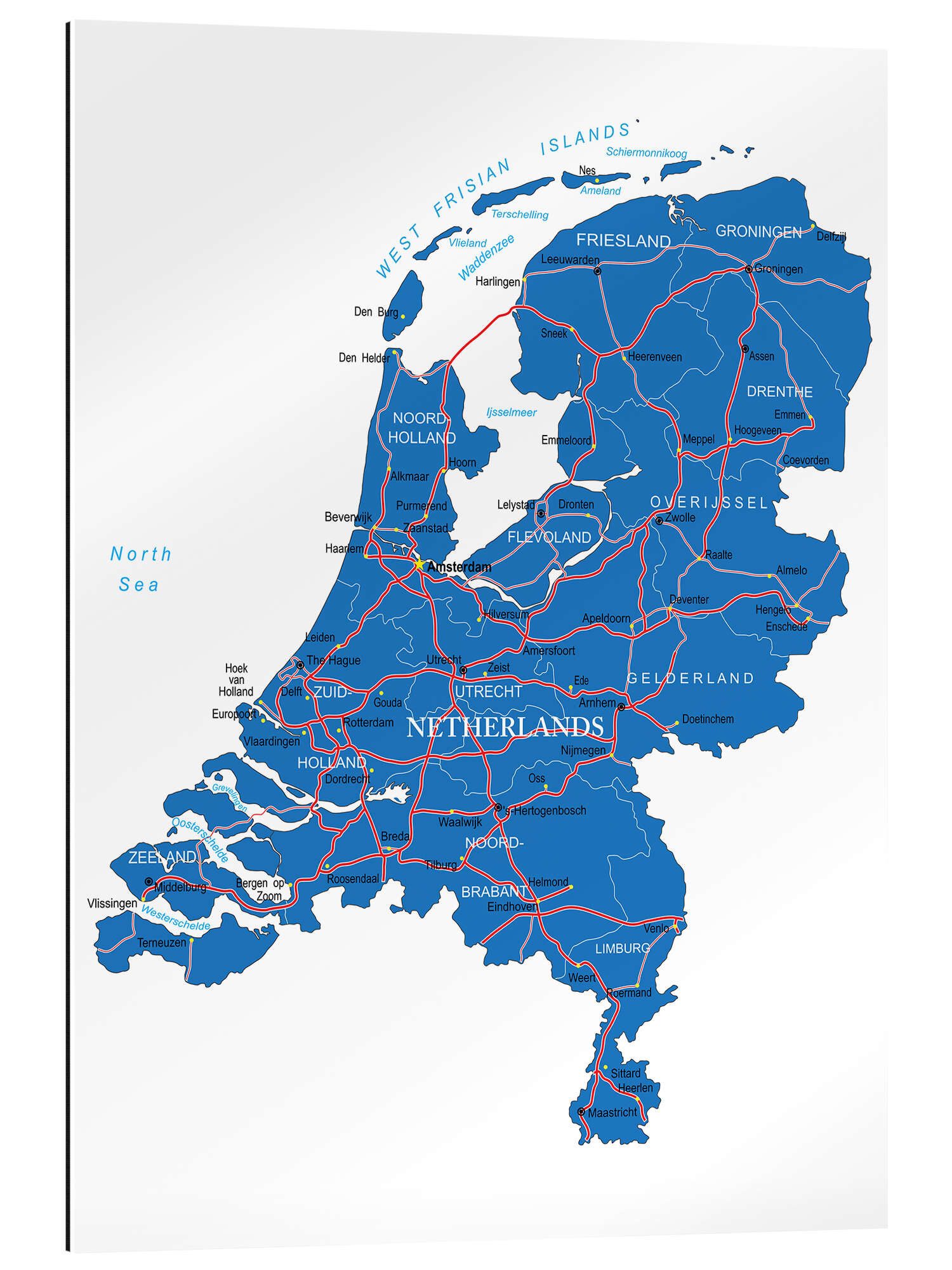 Posterlounge XXL-Wandbild Editors Choice, Karte Niederlande, Illustration
