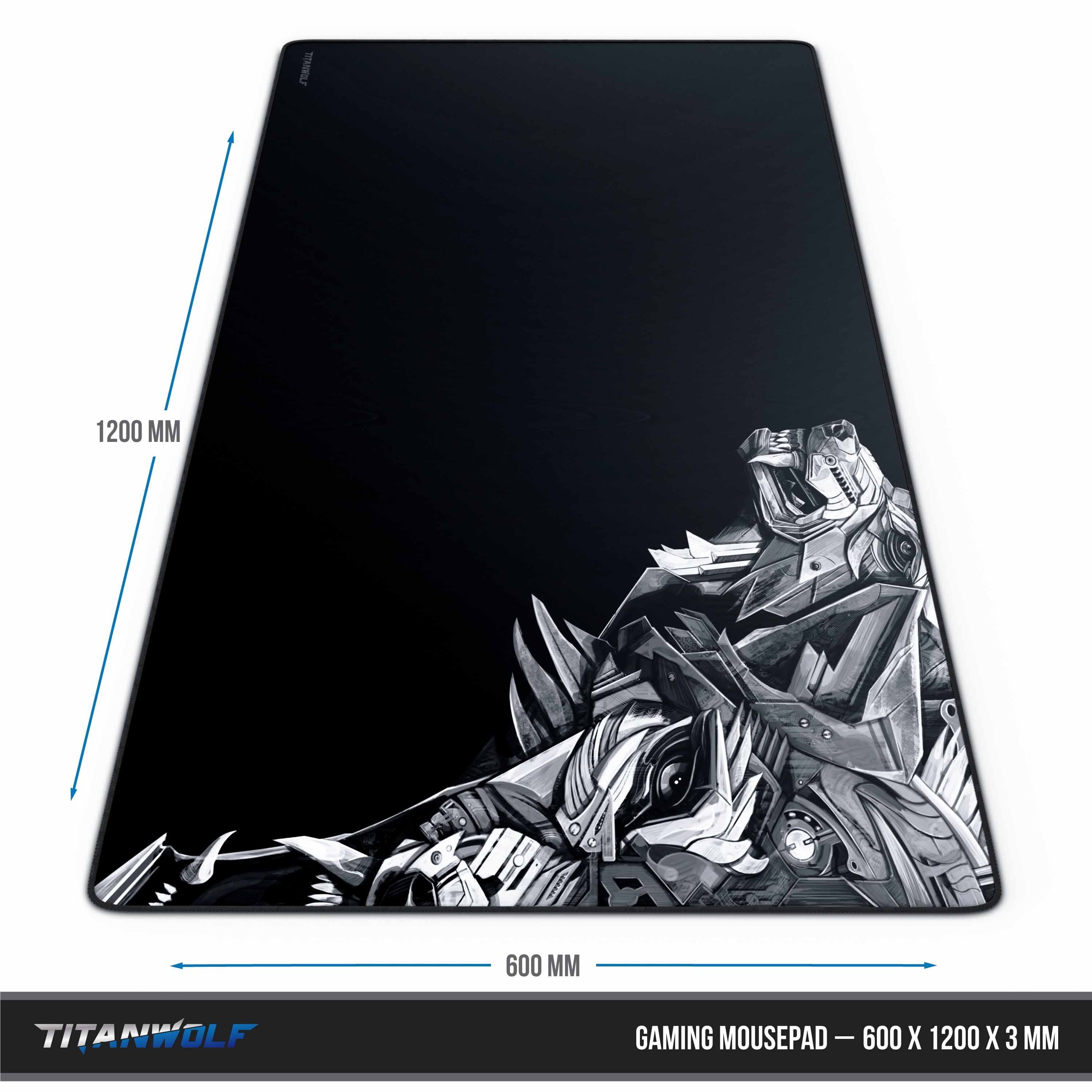 Titanwolf Gaming Mauspad XXXL Speed Mousepad 1200 x 600 x 3 mm, große Tischunterlage, rutschfest, abwaschbar, Geschwindigkeit & Präzision, Delta