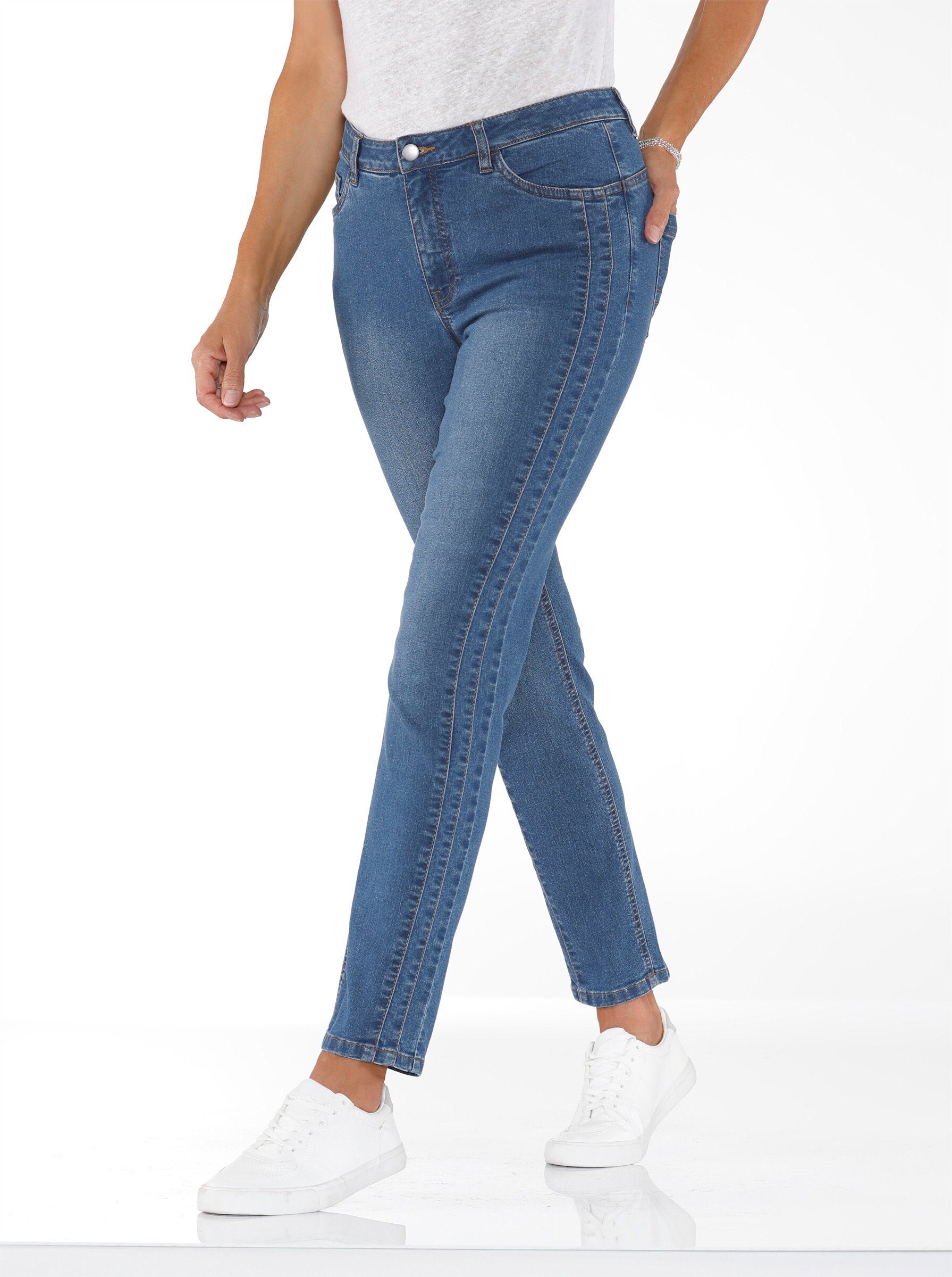 Sieh an! Bequeme Jeans blue-stone-washed