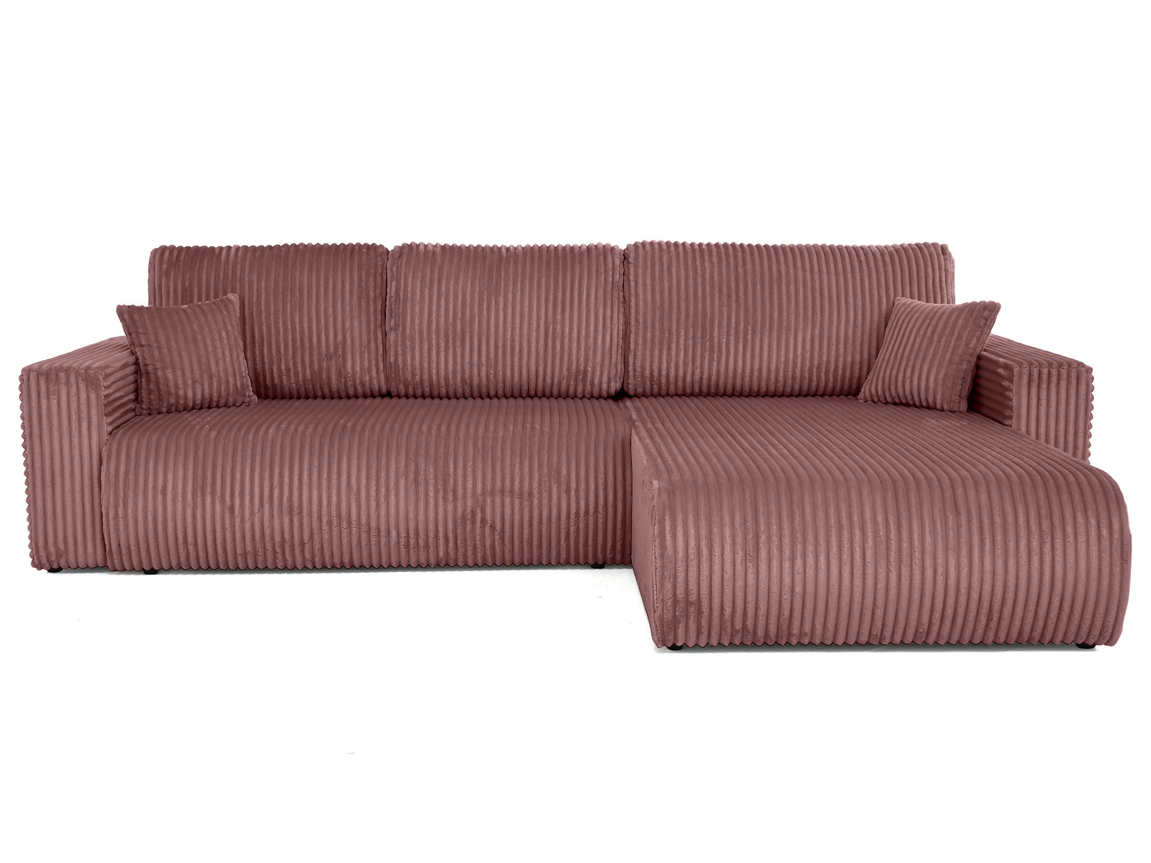 Beautysofa Ecksofa Porto mit universelle Ottomane, mit Bettfunktion und Bettkasten