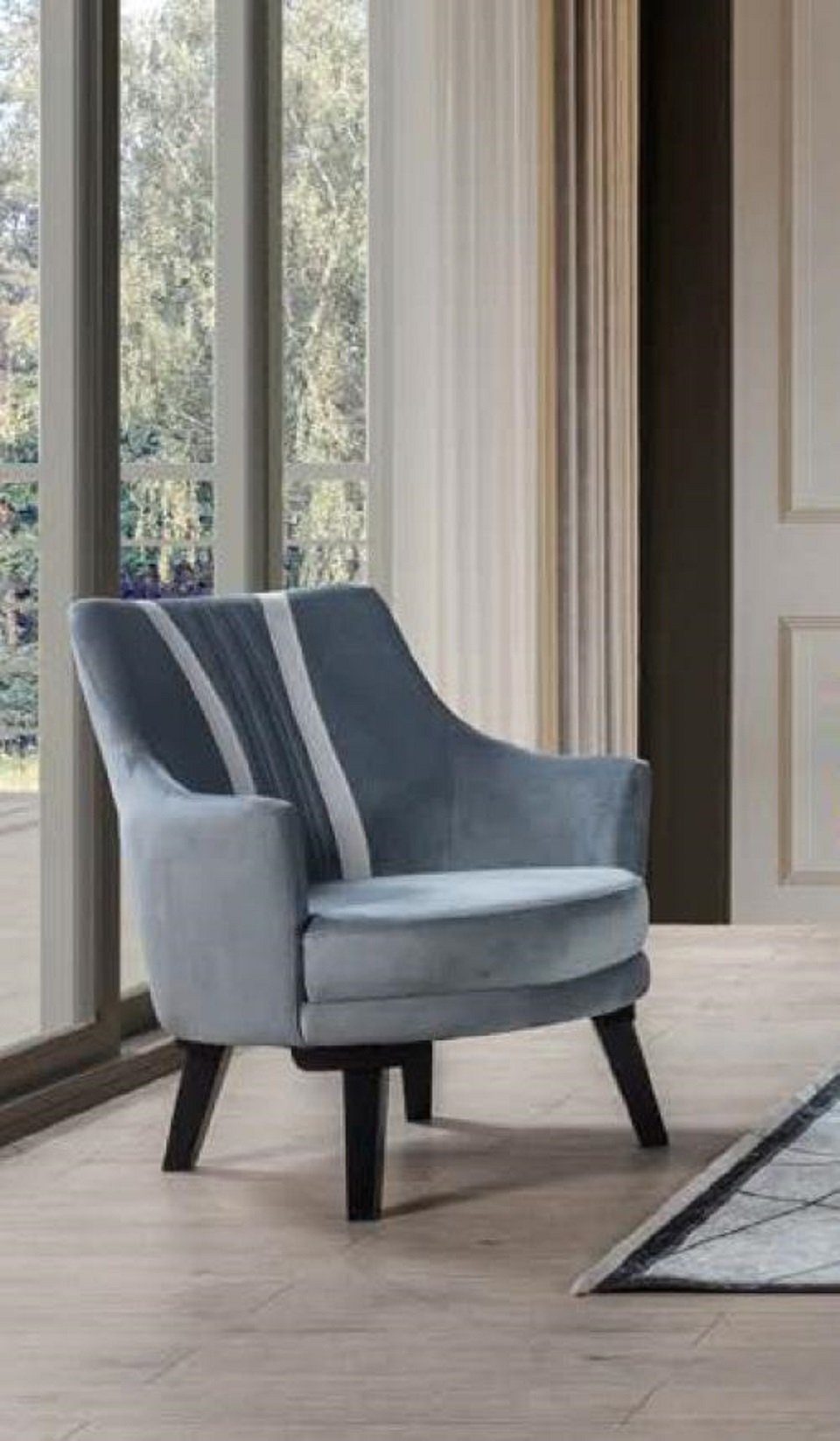JVmoebel Sessel Wohnzimmer Sessel Sitzer 1 Sitz Stoff Polyester Stil Modern Design