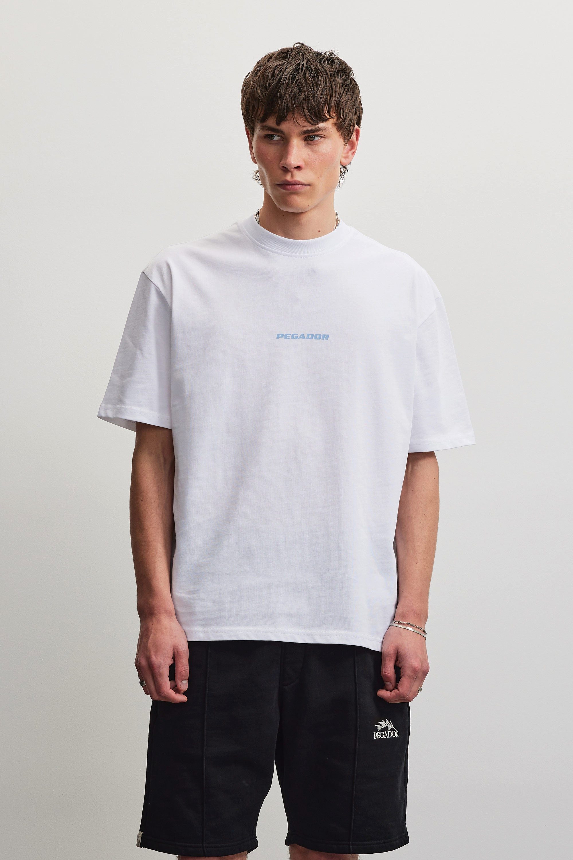PEGADOR Rundhalsshirt COLNE LOGO OVERSIZED TEE Baumwolle, oversize
