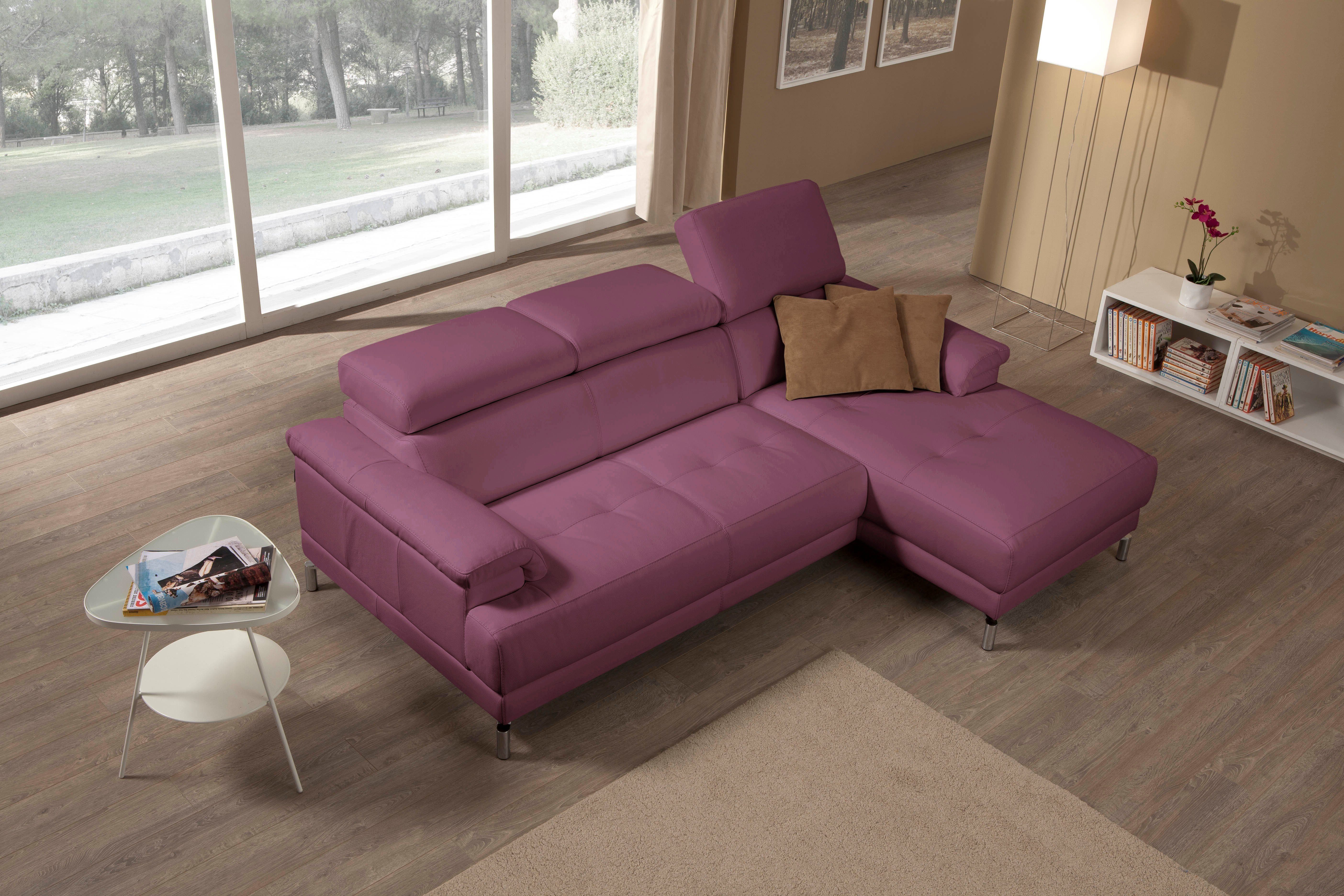 Egoitaliano Ecksofa Soul, Design und Sitzkomfort auf hohem Niveau, tolle Details, L-Form, mit Recamiere, inkl. Kopfteilverstellung