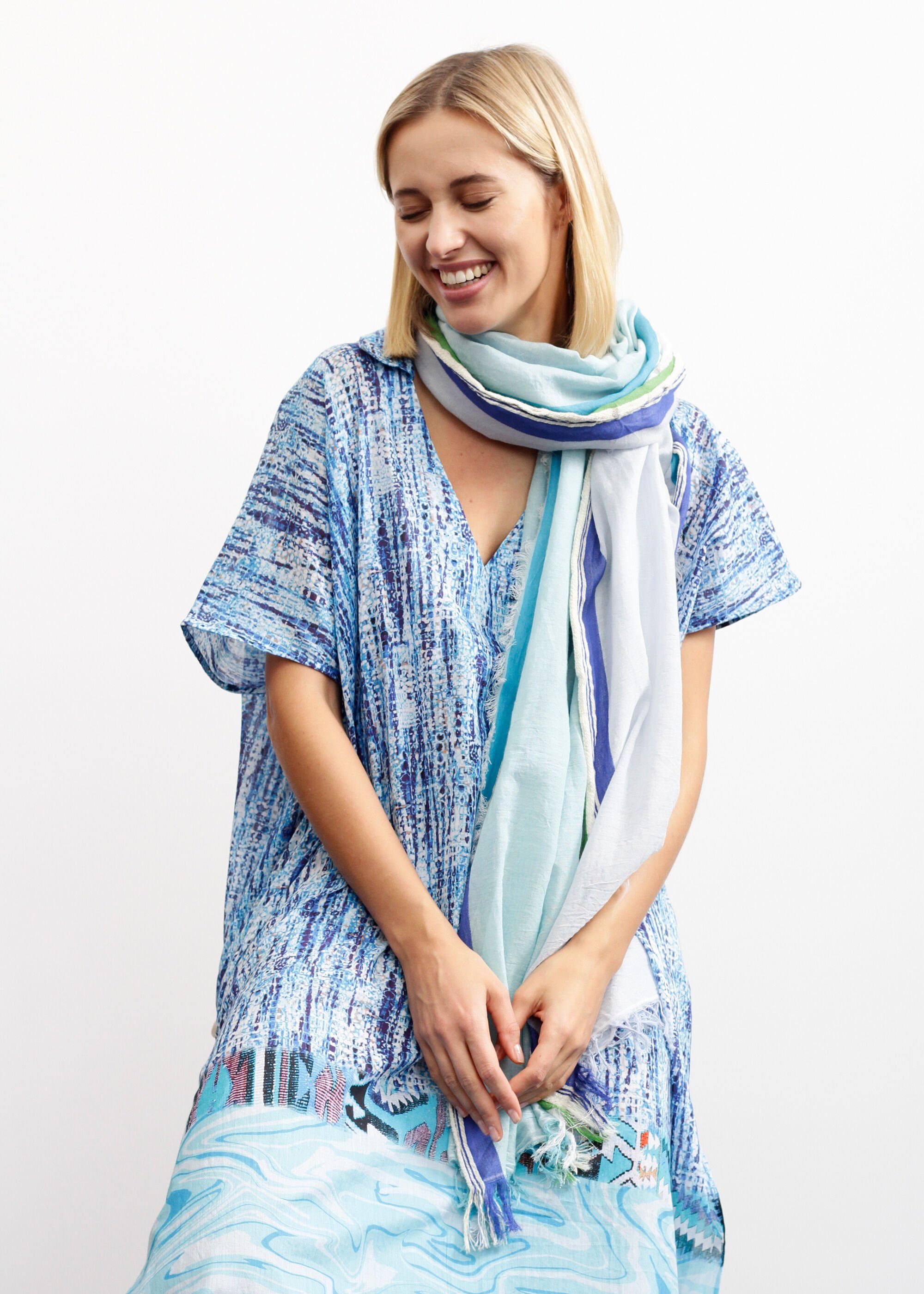 Codello Modeschal Streifen-Schal aus Baumwolle und Modal