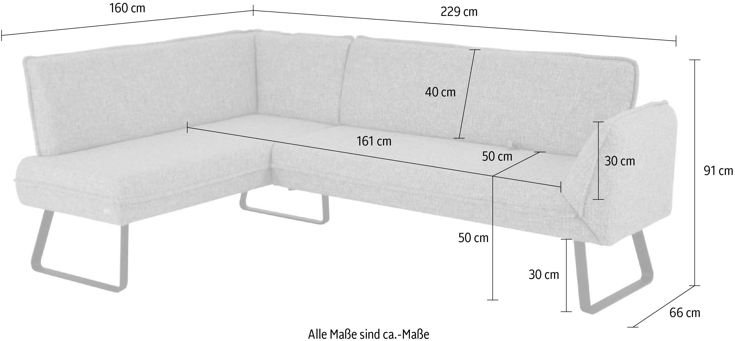 K+W Komfort & am Eckbank Sitzplatzerweiterung zur mit langem Wohnen Schenkel Drive, Seitenteilverstellung