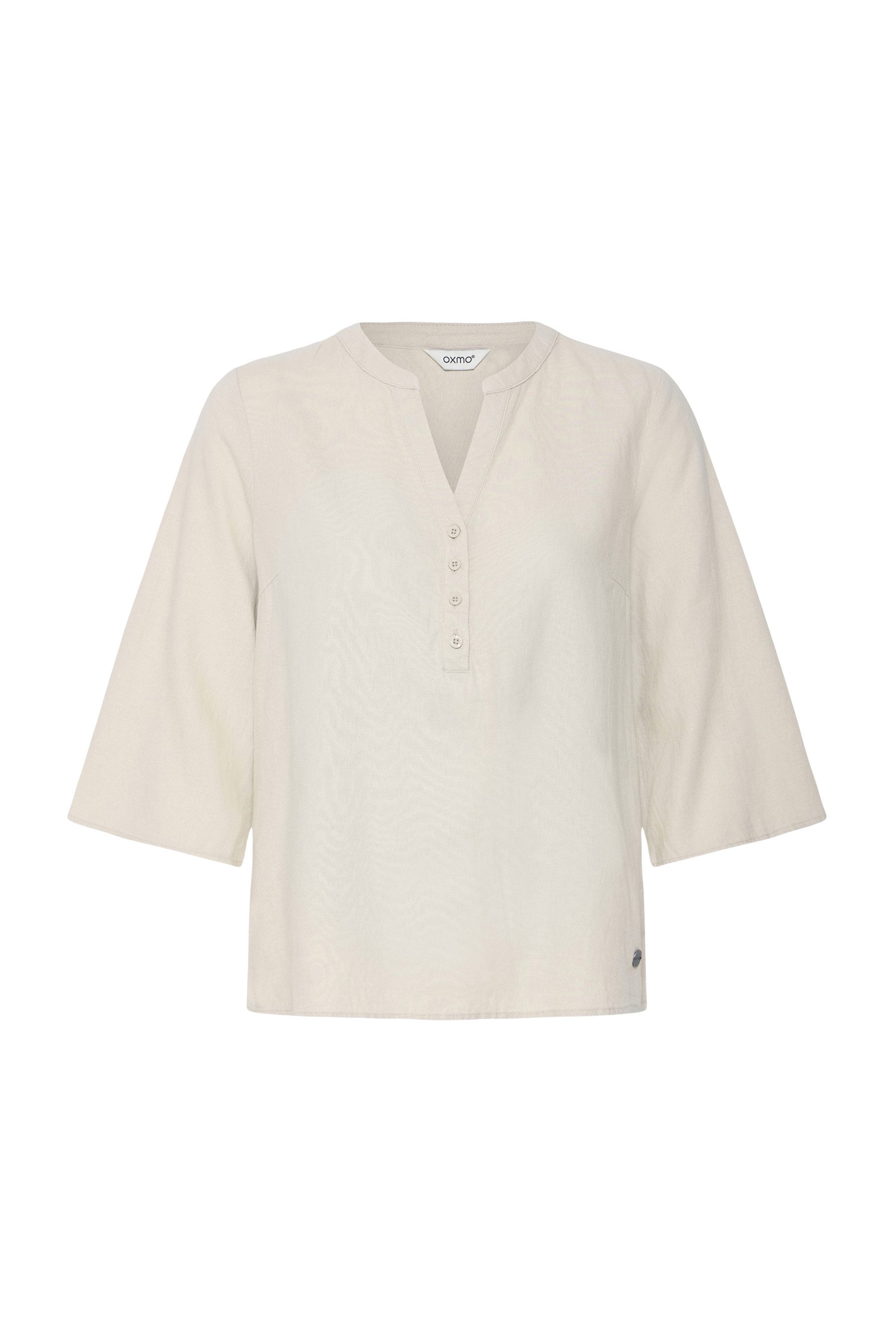 OXMO Shirtbluse OXAnea Bluse aus Leinenmix