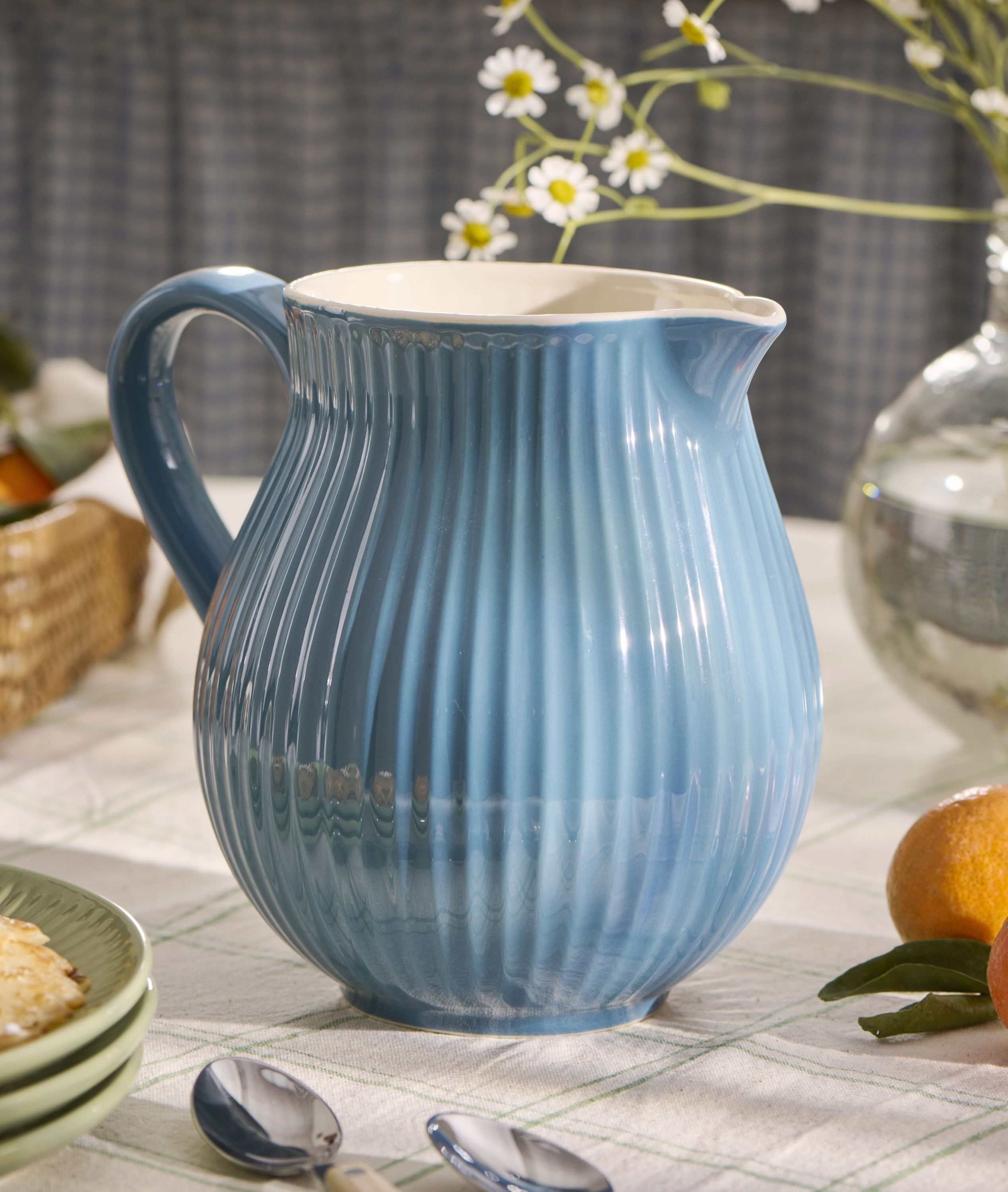 Ib Laursen Kanne Ib Laursen - Krug Kanne Karaffe Wasserkrug Vase Mynte Keramik 2l Blau