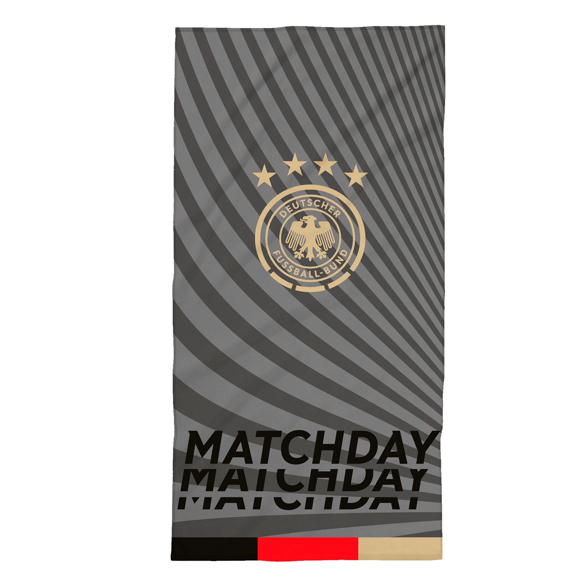 Sporthandtuch offizielles DFB Strandtuch mit Deutschlandfarben aus 100% Baumwolle