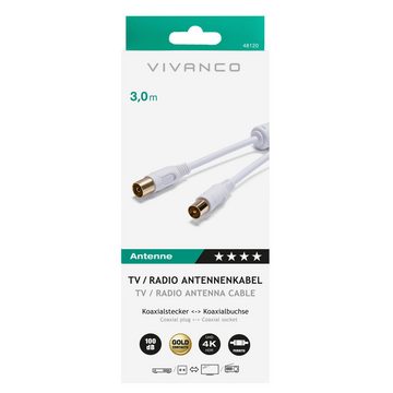 Vivanco Audio- & Video-Kabel, Antennenkabel, (300 cm), vergoldet, 100dB