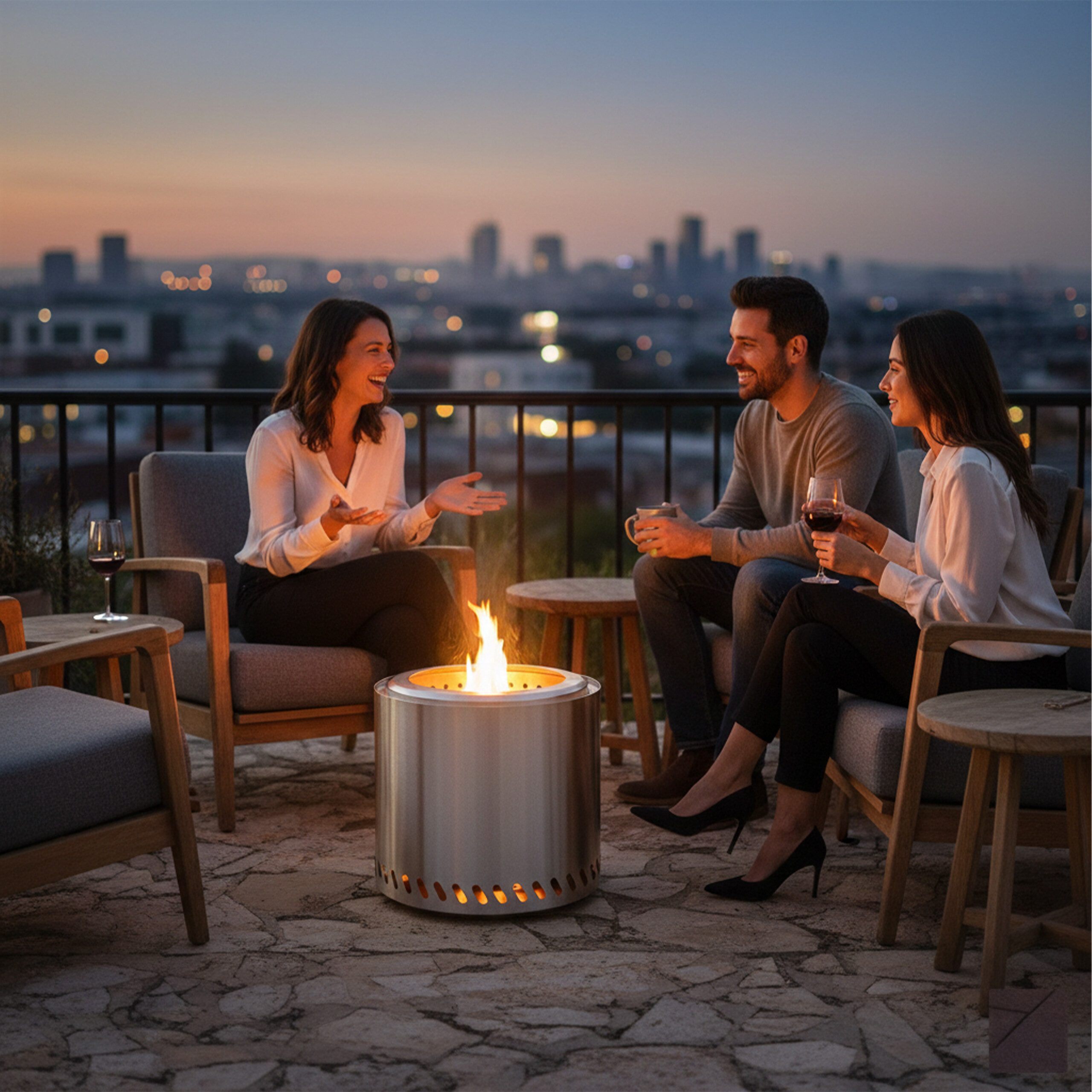 relaxdays Feuerschale ohne Rauch Ø 38 cm
