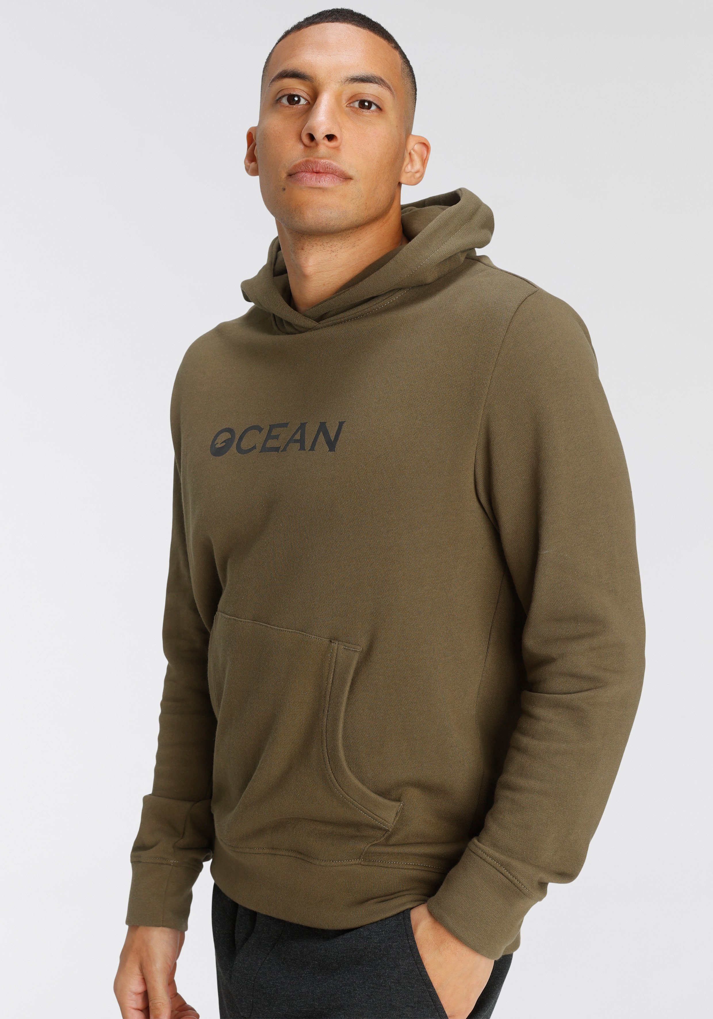 Ocean Sportswear Kapuzensweatshirt Essentials Hoody aus reiner Baumwolle khaki