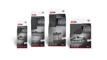 tesa Duschablage ALUXX BLACK Seifenablage, Set 1-tlg., mit Klebelösung zur Wandmontage ohne Bohren