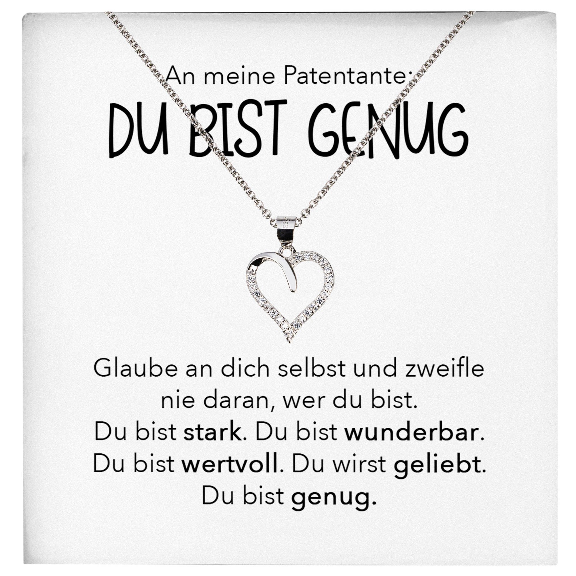 22Feels Schmuckset Du Bist Genug Patentante Geschenk Patin Frauen Herz Hals günstig online kaufen