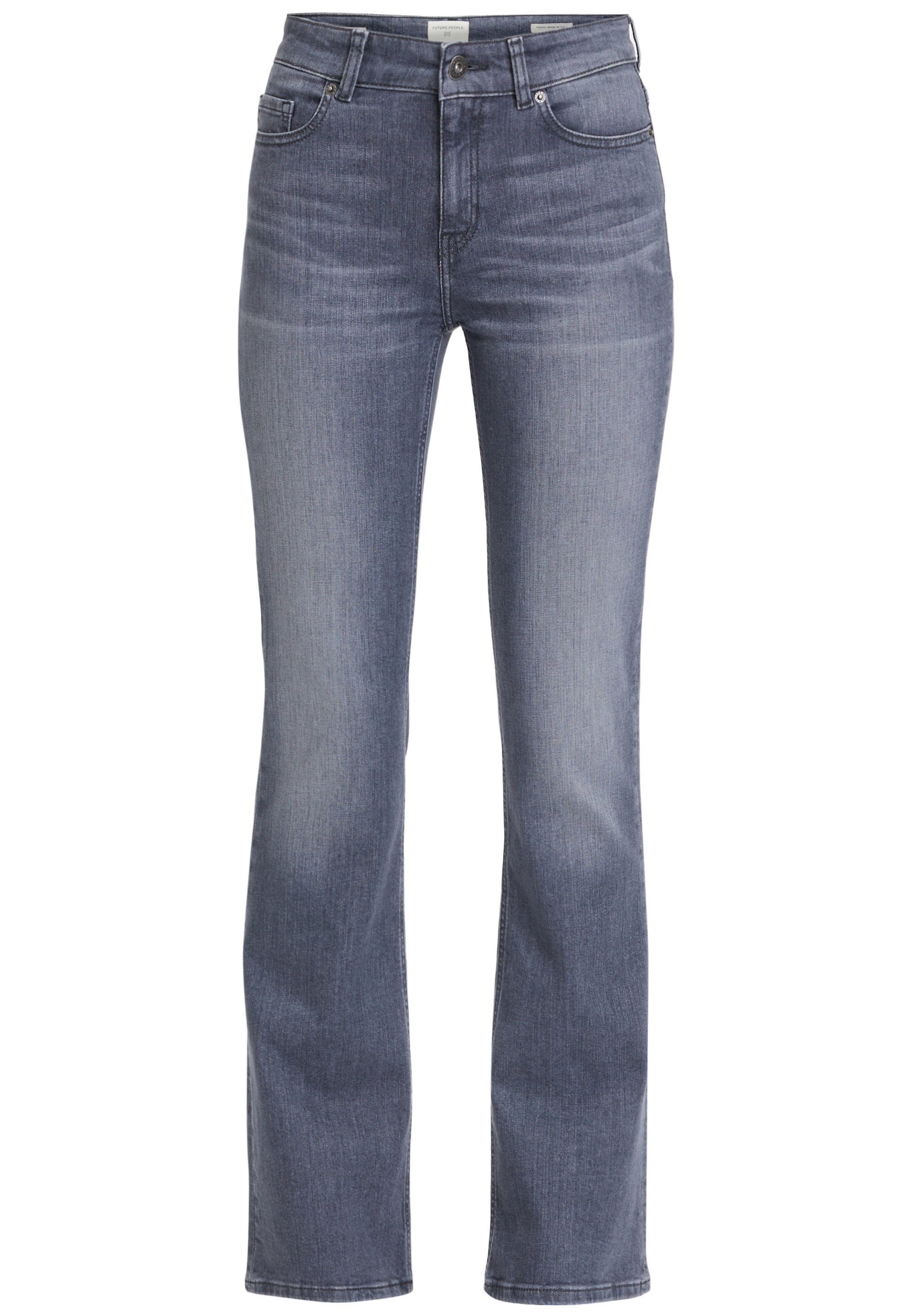 #WeC4F BOOTCUT Care USED We FUTURE:PEOPLE. 01:02 Future. - - GREY Slim-fit-Jeans MID WAIST for AUTHENTIC