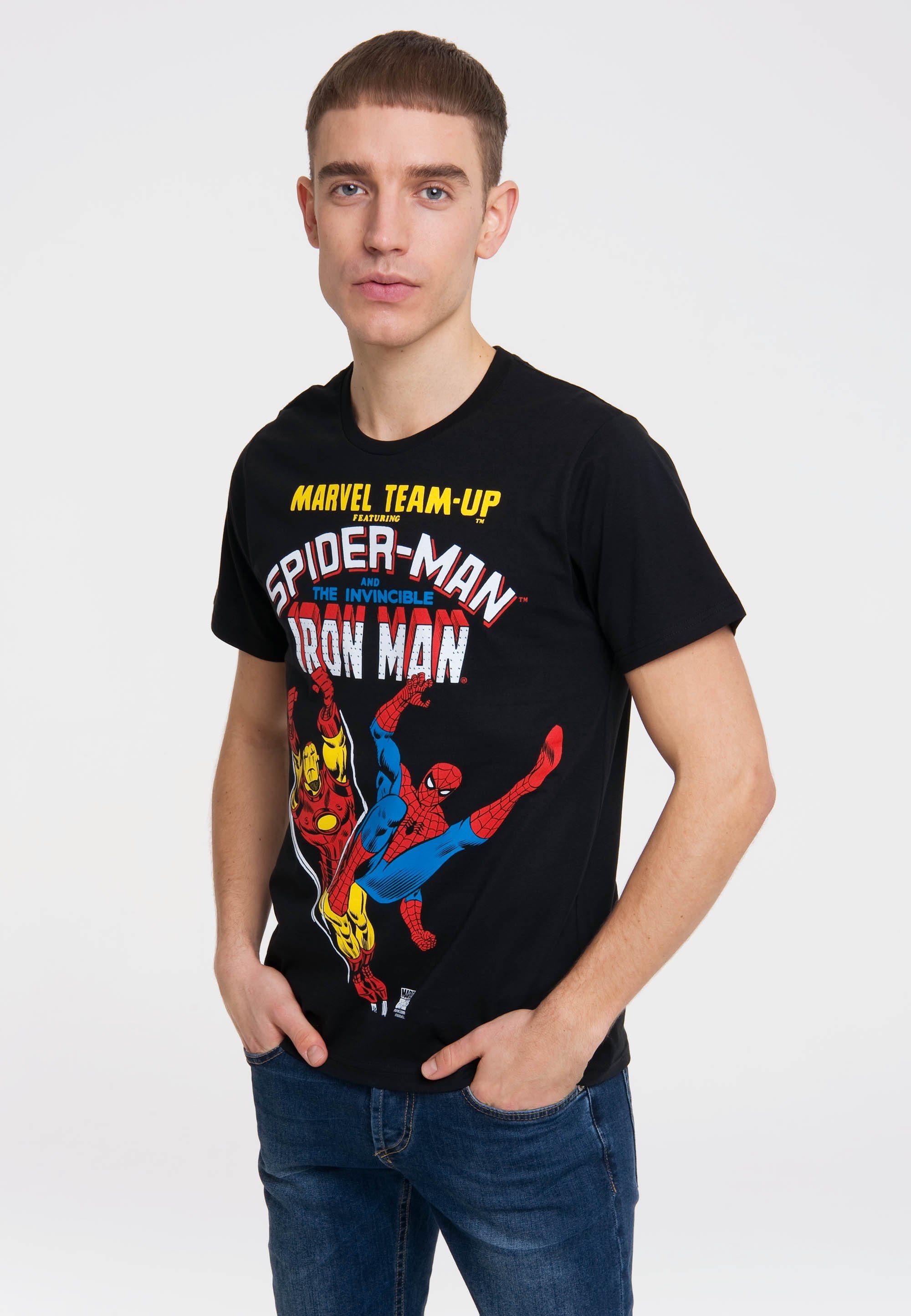 LOGOSHIRT T-Shirt Marvel - Spider-Man & Iron Man mit Spiderman und Iron Man günstig online kaufen
