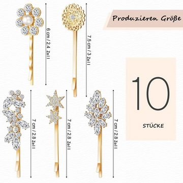 LENBEST Haarspange Haarspange 10-St Kristall Blume Haarnadel in 5 verschiedenen Stilen, 10-tlg.