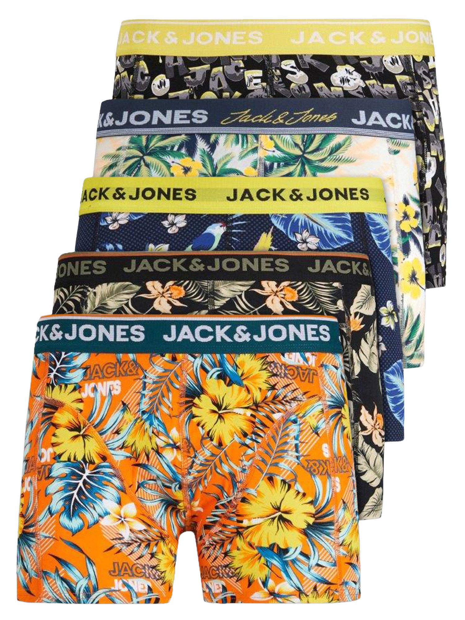 Jack & Jones Boxershorts Jacvel (5-St., 5er Pack) gute Passform durch elastische Baumwollqualität