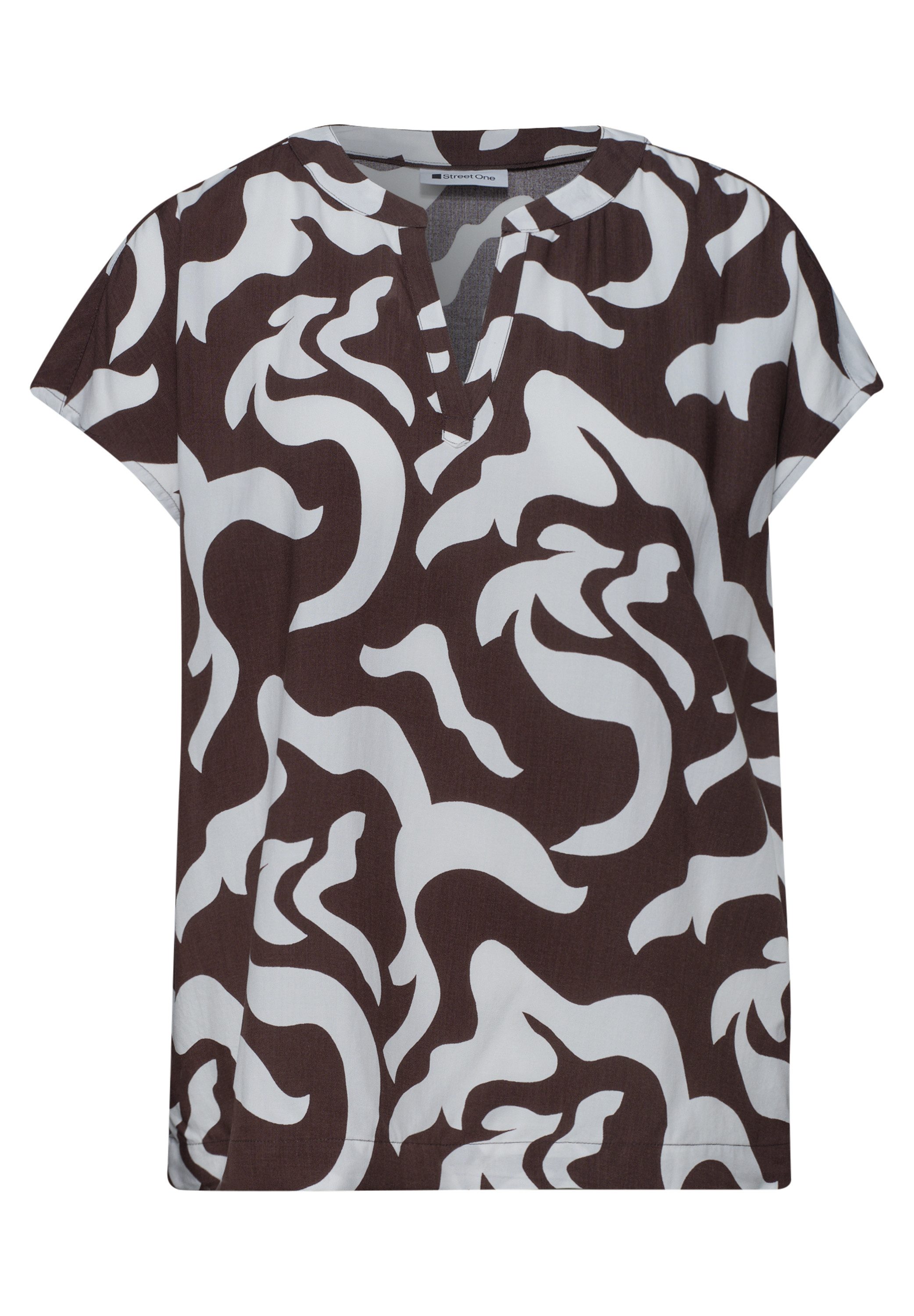 STREET ONE Shirtbluse mit geschlitztem Rundhalsausschnitt – Bild 4 von 5