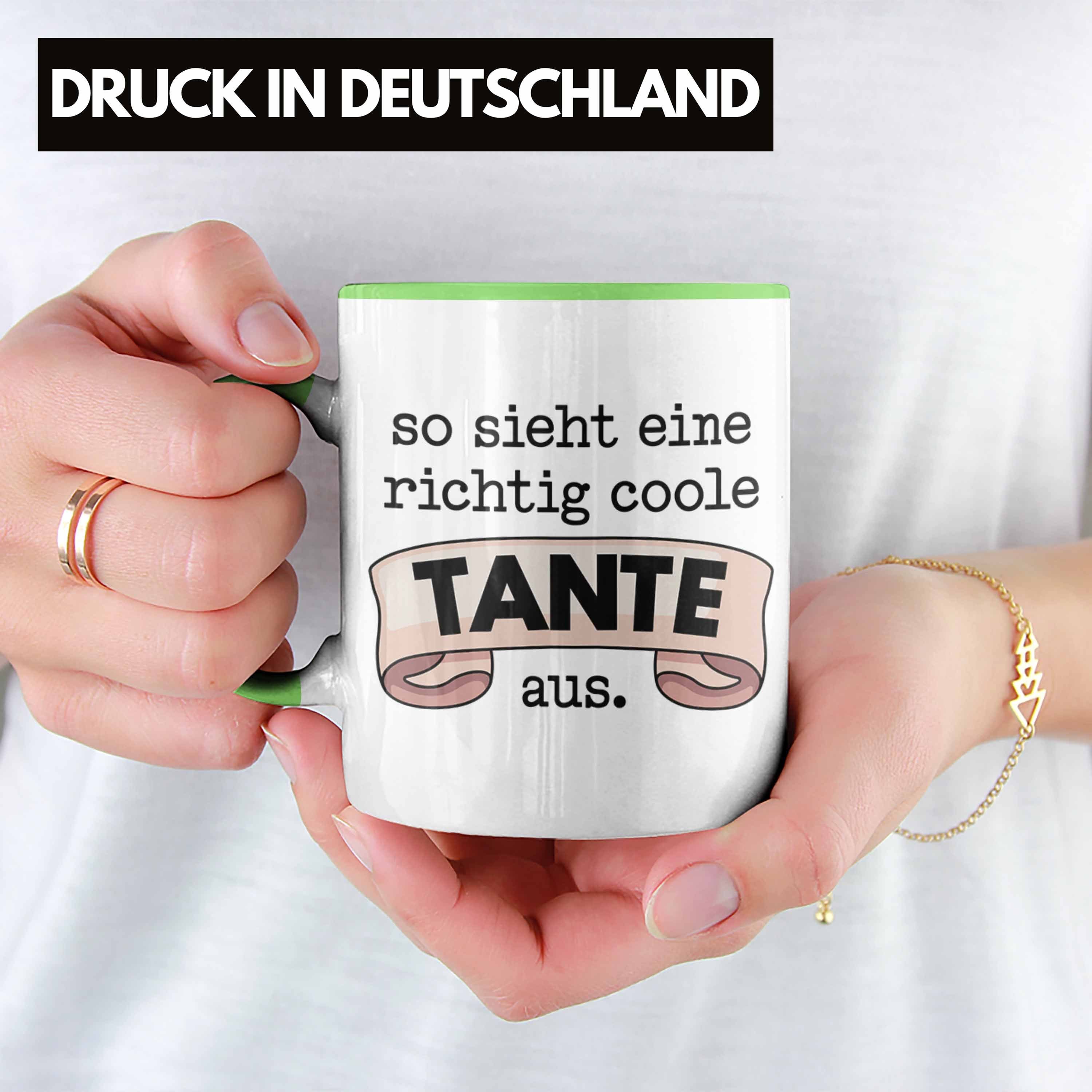 Trendation Tasse Tante Beste für mit Geschenk - Coole Tasse Spruch Trendation Grün Kaffeetasse Tante