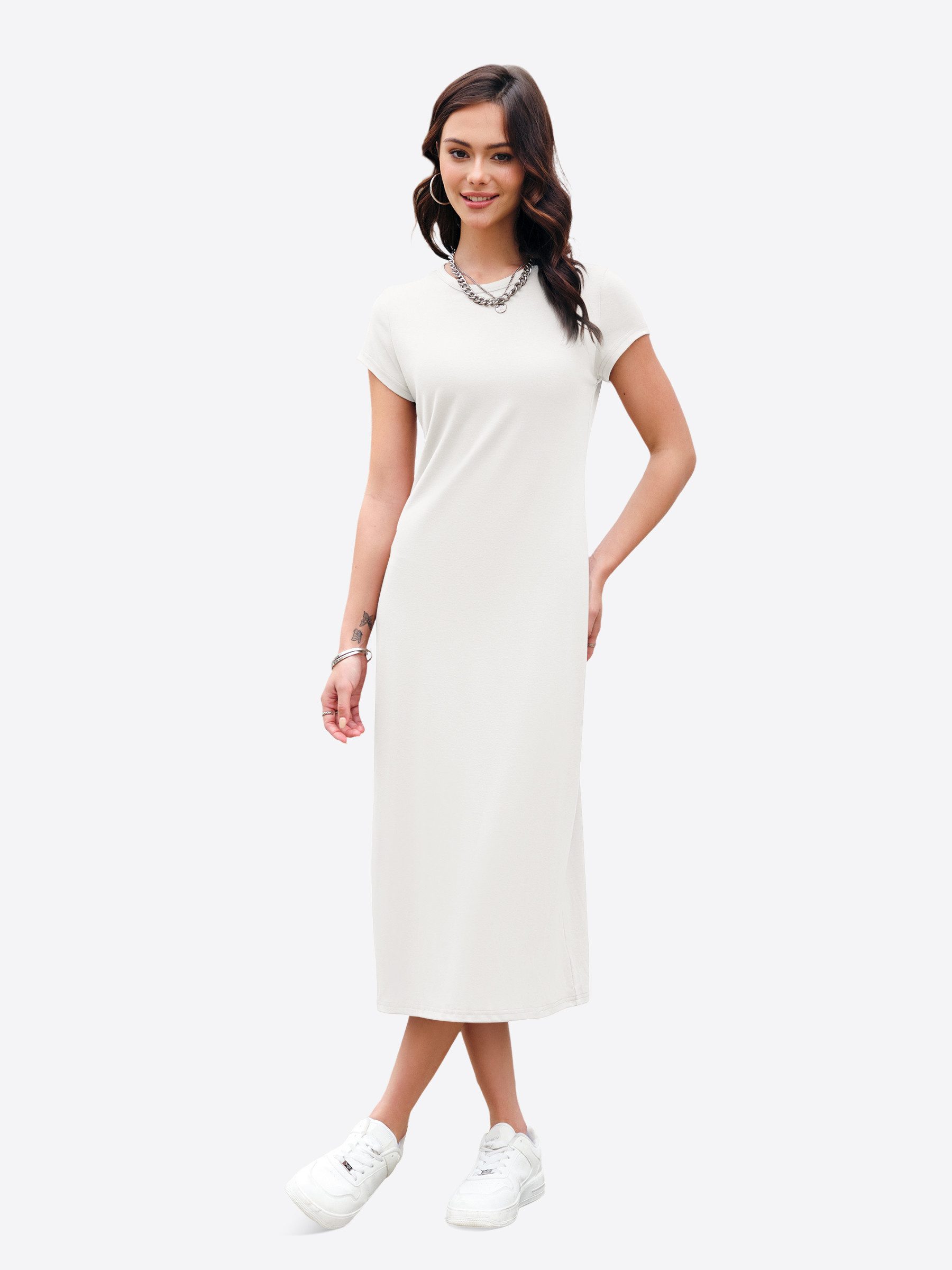 Imily Bela Midikleid Damen Kurzärmeliges T-Shirt Kleid (Packung, 1-tlg., 1p günstig online kaufen