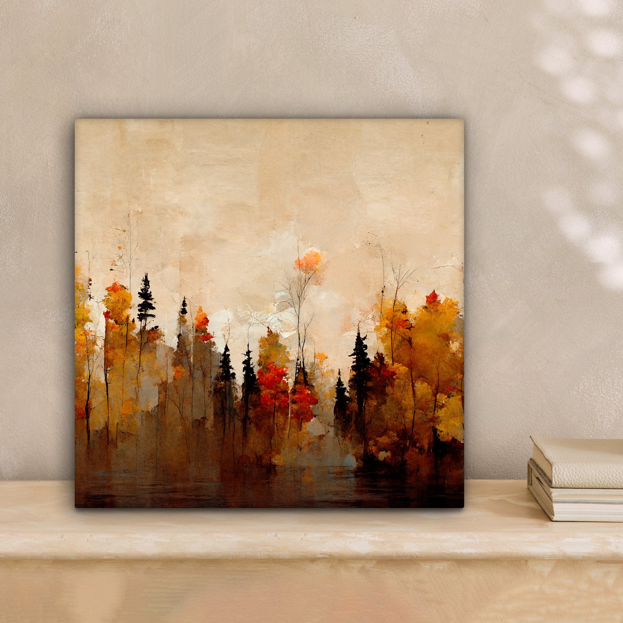 OneMillionCanvasses® Leinwandbild Natur - Bäume - Kunst - Braun - Beige, Fo günstig online kaufen