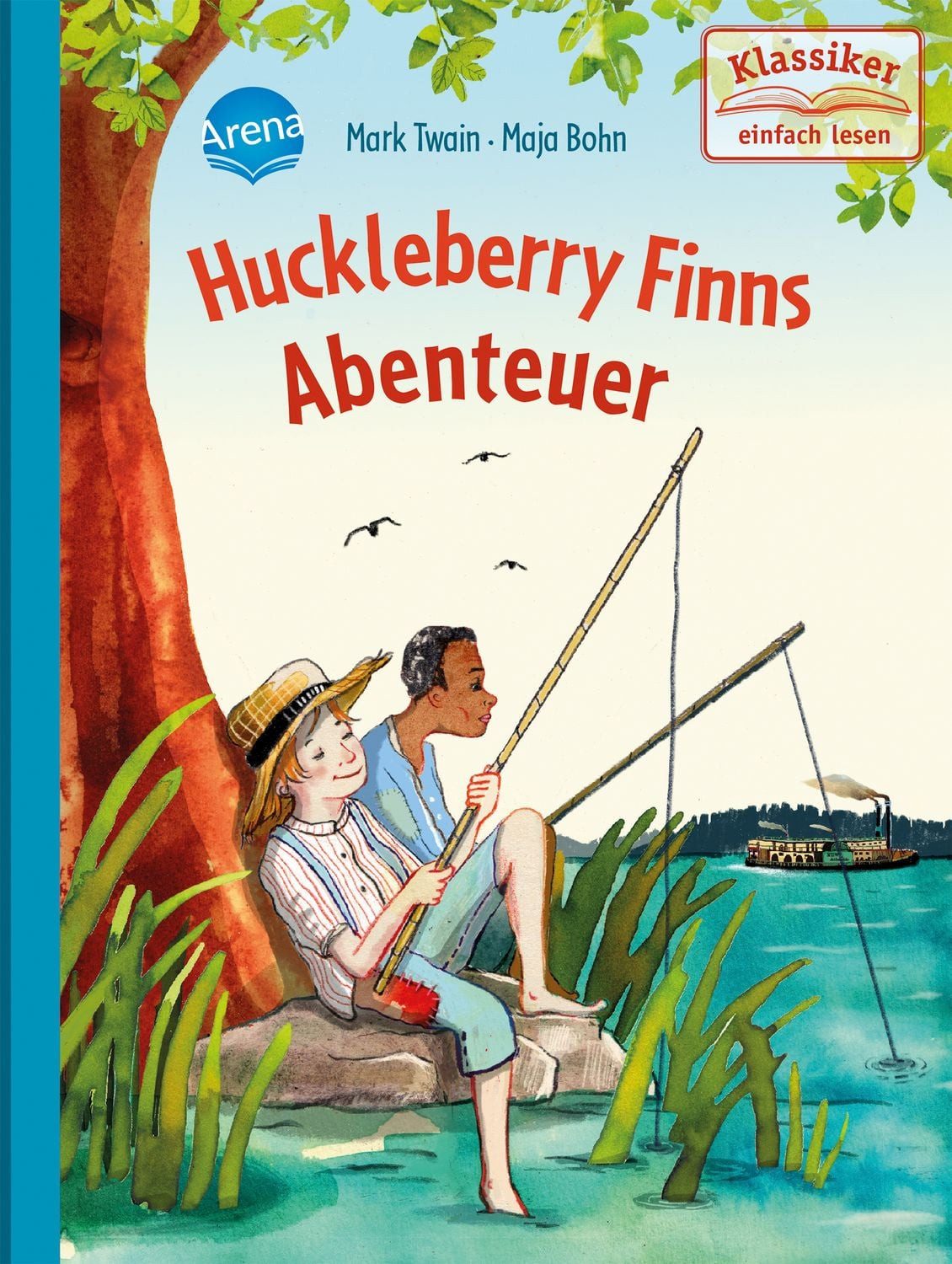 Kinderbuch Huckleberry Finns Abenteuer Klassiker einfach lesen Mark Twain, Wolfgang Knape