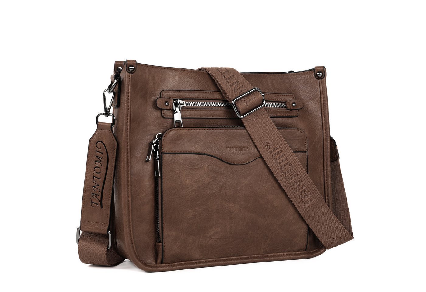 TANTOMI Umhängetasche Damen Schultertasche Mittelgroß, Crossbody Bag mit mehreren Fächern, Damen Handtasche Leicht Henkeltasche Schultertasche