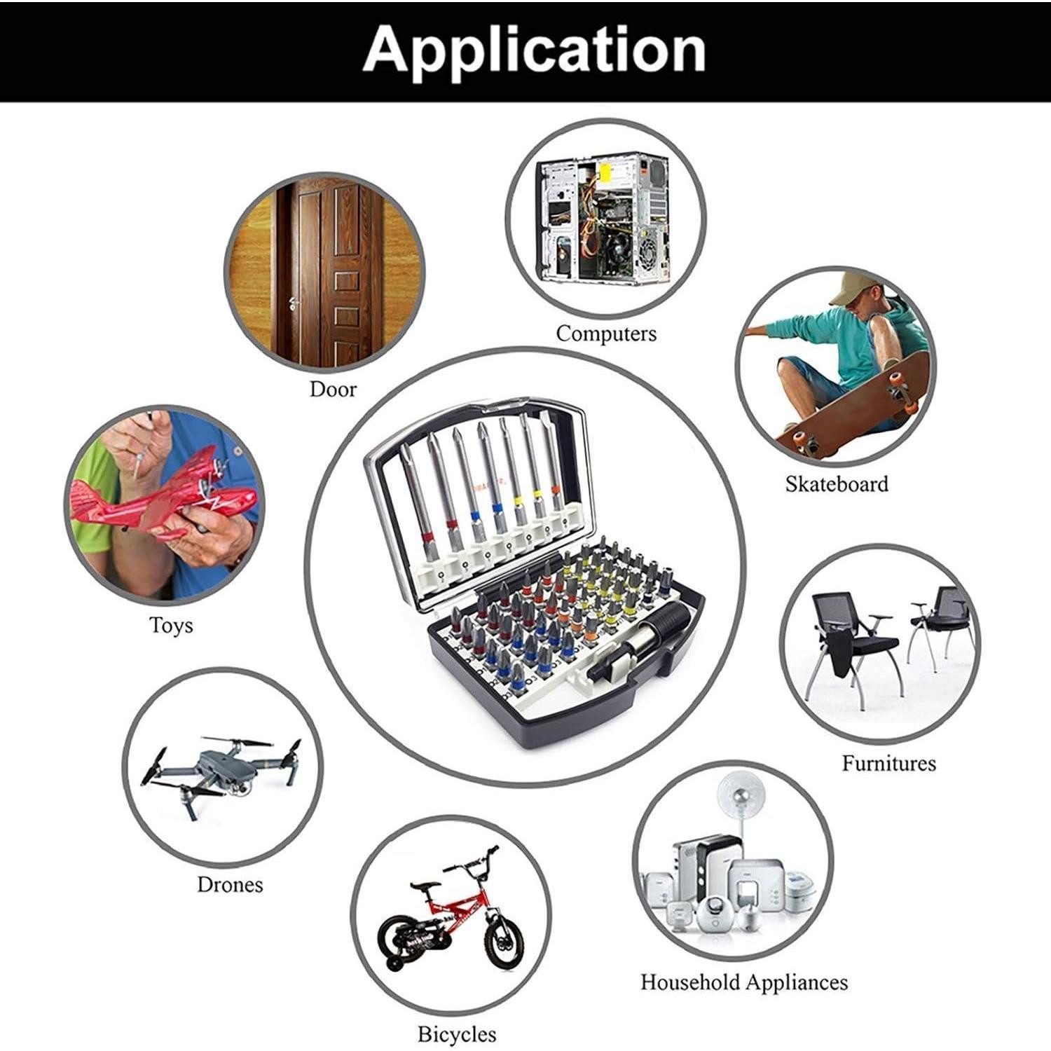 LuxusKollektion Bit-Set Schraubendreher Bitsatz 56teilig S2 PH PZ TORX Einheitsgröße Set 4
