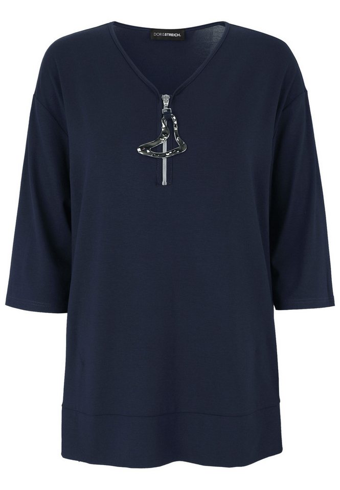 Doris Streich Longshirt (1-tlg) mit dekorativem Anhänger