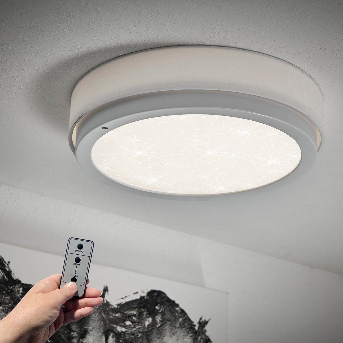 Wand Leuchte D112, LED warmweiß kaltweiß, Deckenleuchte Deckenleuchte MeLiTec Home Smart integriert, - LED fest 32x8 LED Wandlampe creme-weiß cm