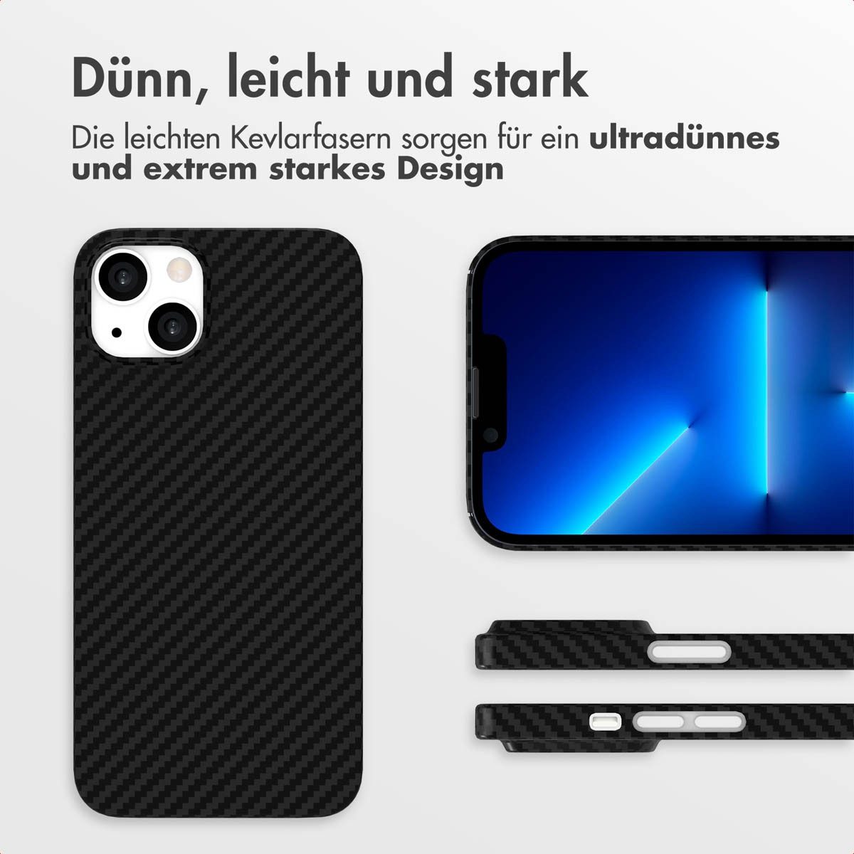 Accezz Backcover Accezz MagSafe Kevlar® Hülle Apple iPhone 13 - Schwarz