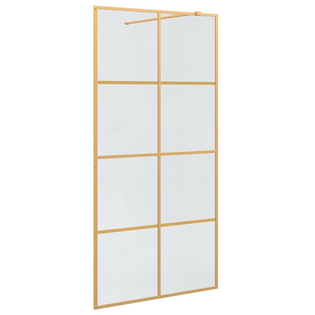 vidaXL Duschwand Walk-in Duschwand Gold 100 x 195 cm Gehärtetes Glas, (1 tlg)