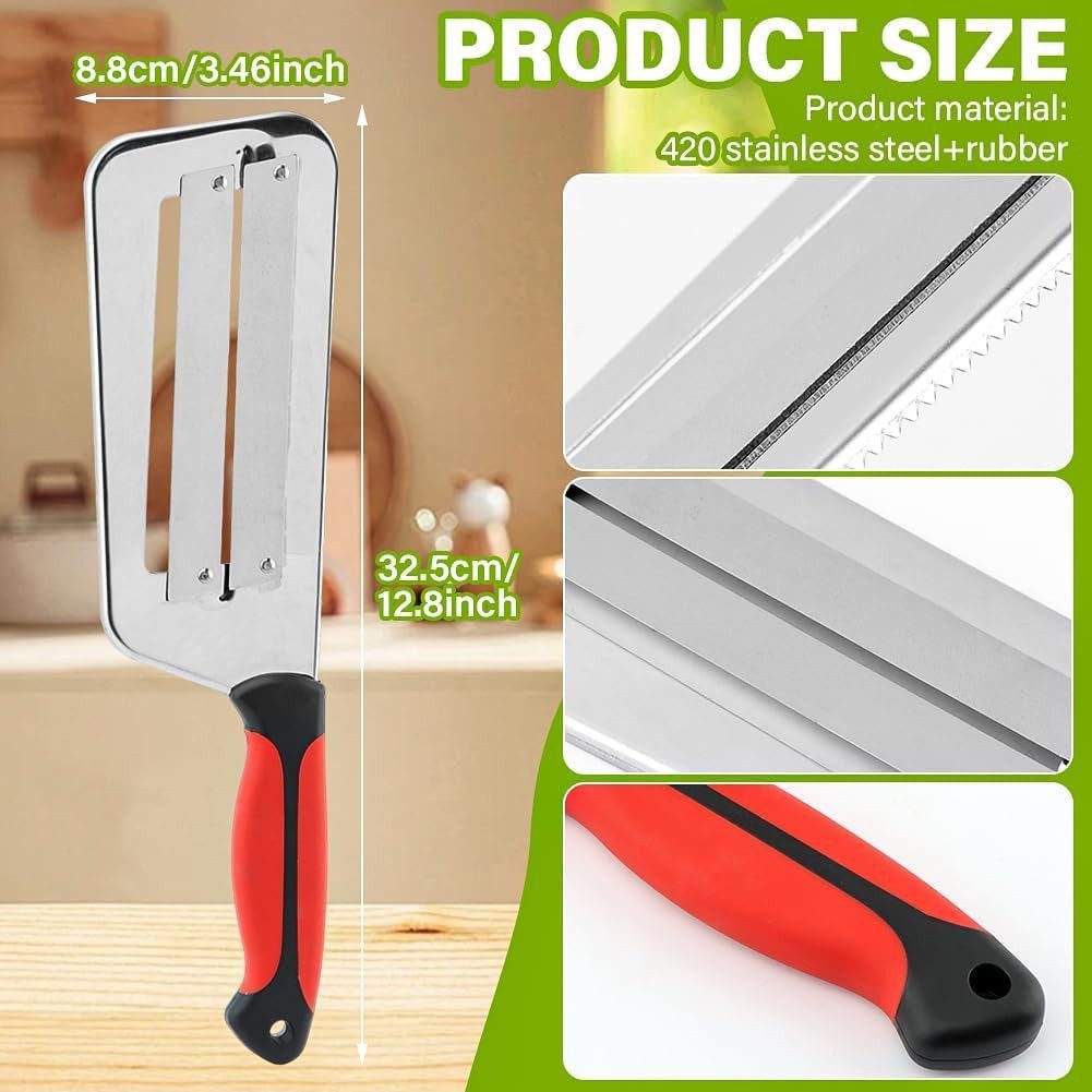 FELIXLEO Gemüseschneider 32cm Kohlschneider Krautsalat Salatschneider Edelstahl Küche Rot – Bild 2 von 5