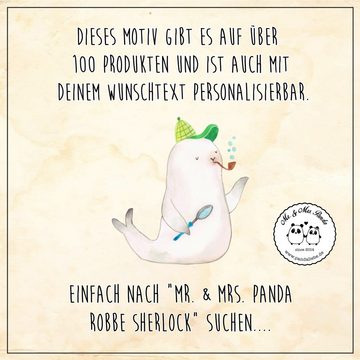 Mr. & Mrs. Panda Teeglas Robbe Sherlock - Transparent - Geschenk, Teetasse, Tiermotive, Tiere, Premium Glas, Edler Aufdruck