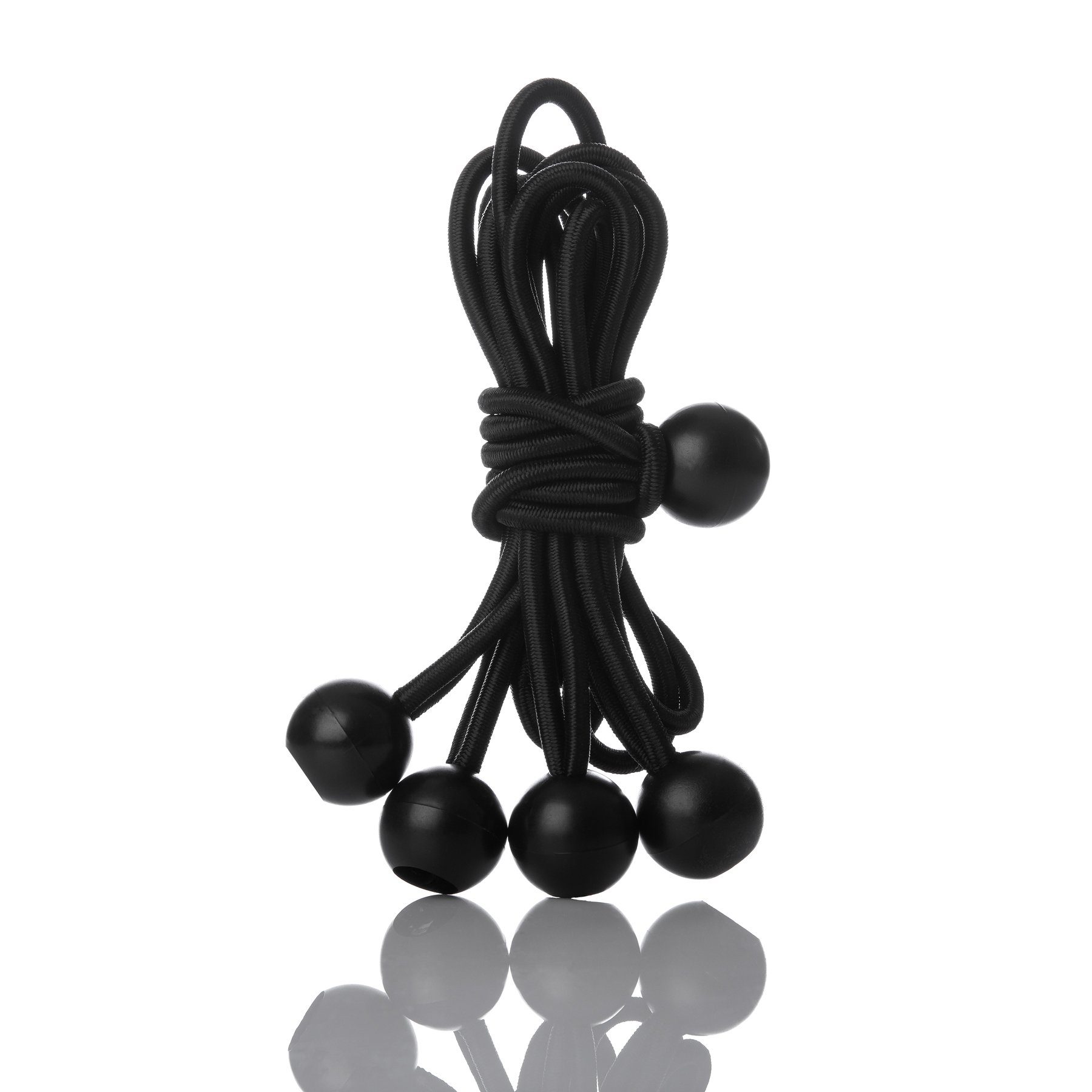 BigDean Schraubspanner 25 Stück Spanngummi mit Kugel Planenspanner – schwarz 250 mm (25-tlg)