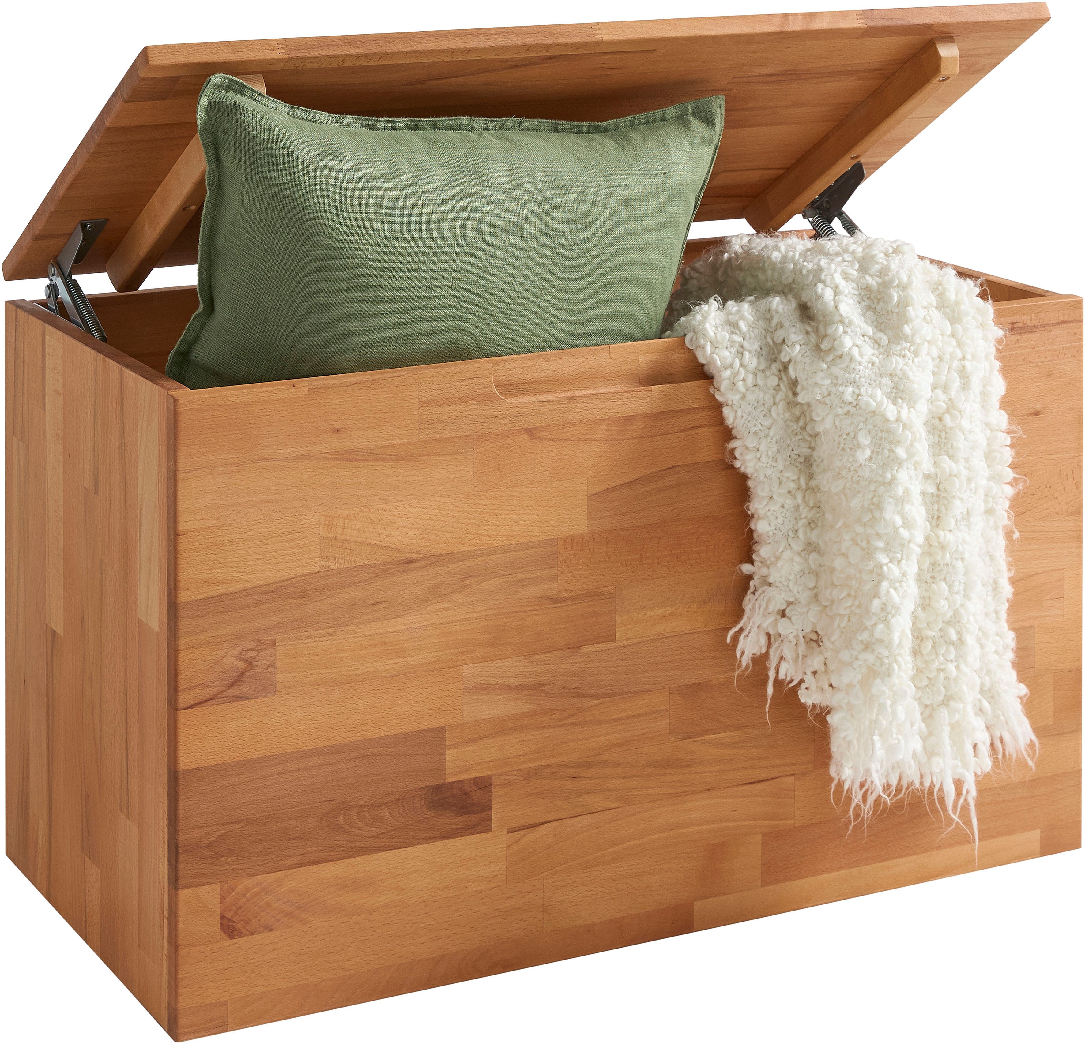 TaBoLe Möbel Truhe Santos, Holztruhe, Betttruhe, Sitztruhe, Kernbuche oder Wildeiche geölt