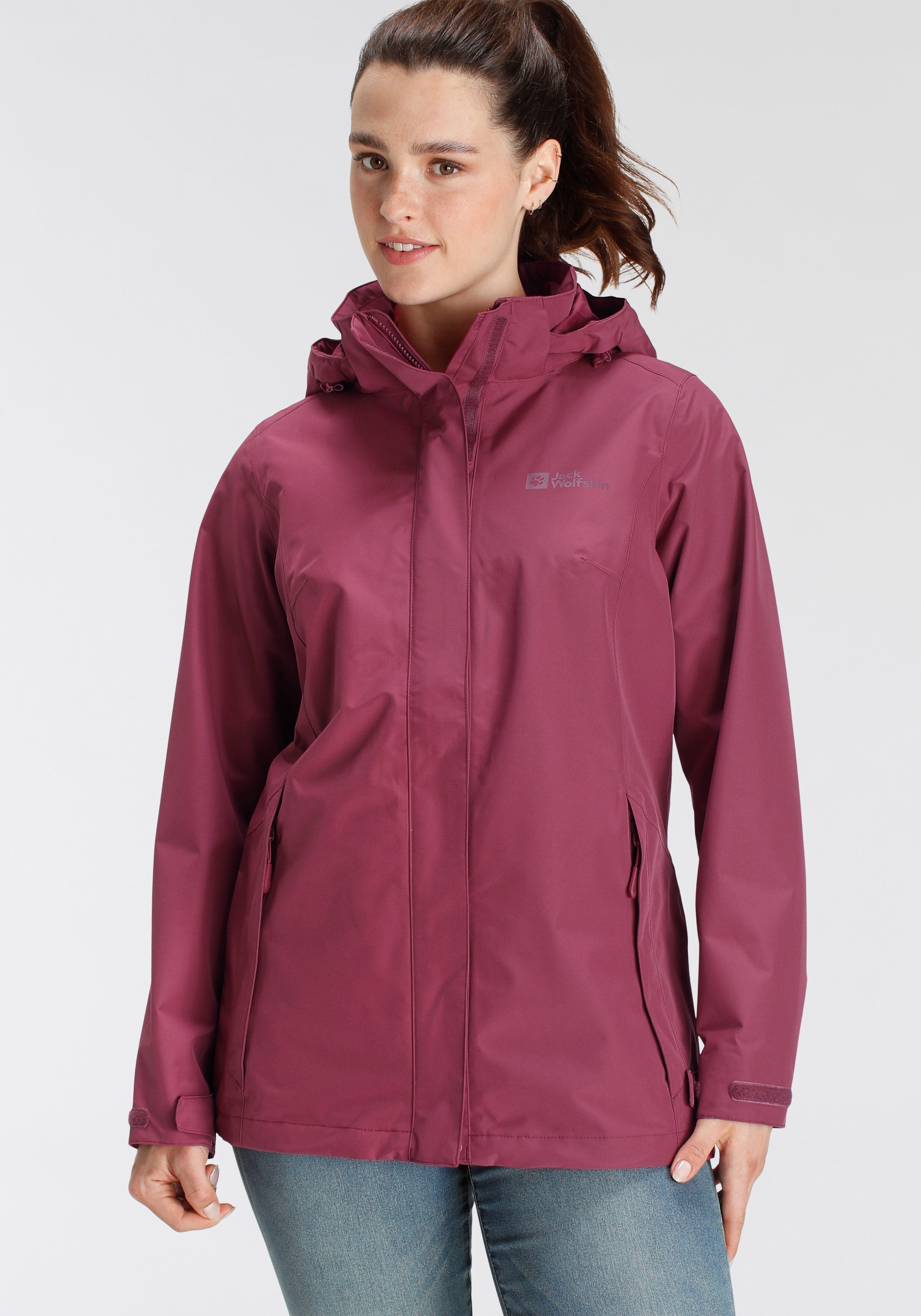 Jack Wolfskin Funktionsjacke TOCORA JACKET Winddicht red WOMEN & & Wasserdicht sangria Atmungsaktiv