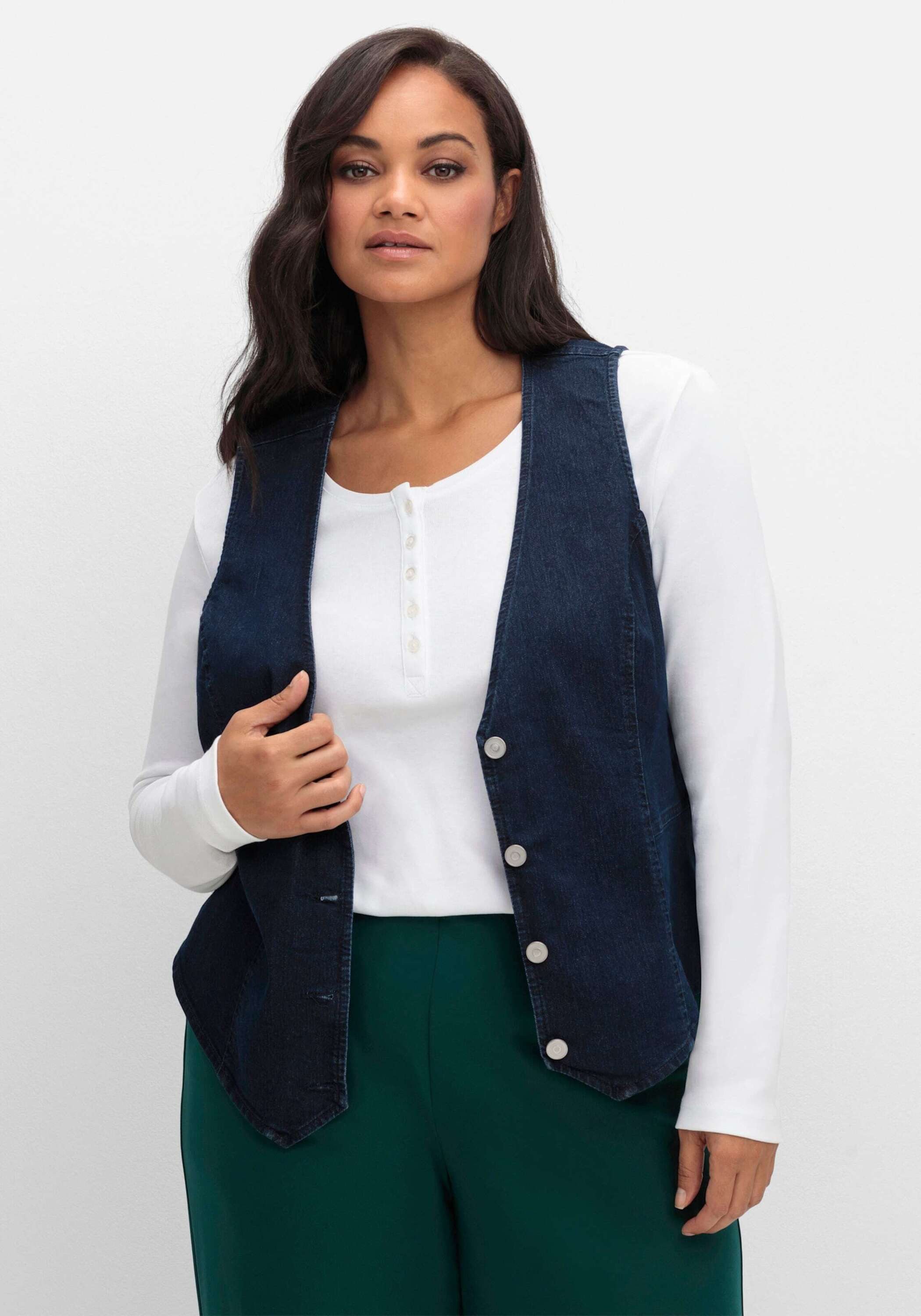 Sieh an! Jerseyweste Jeans-Weste