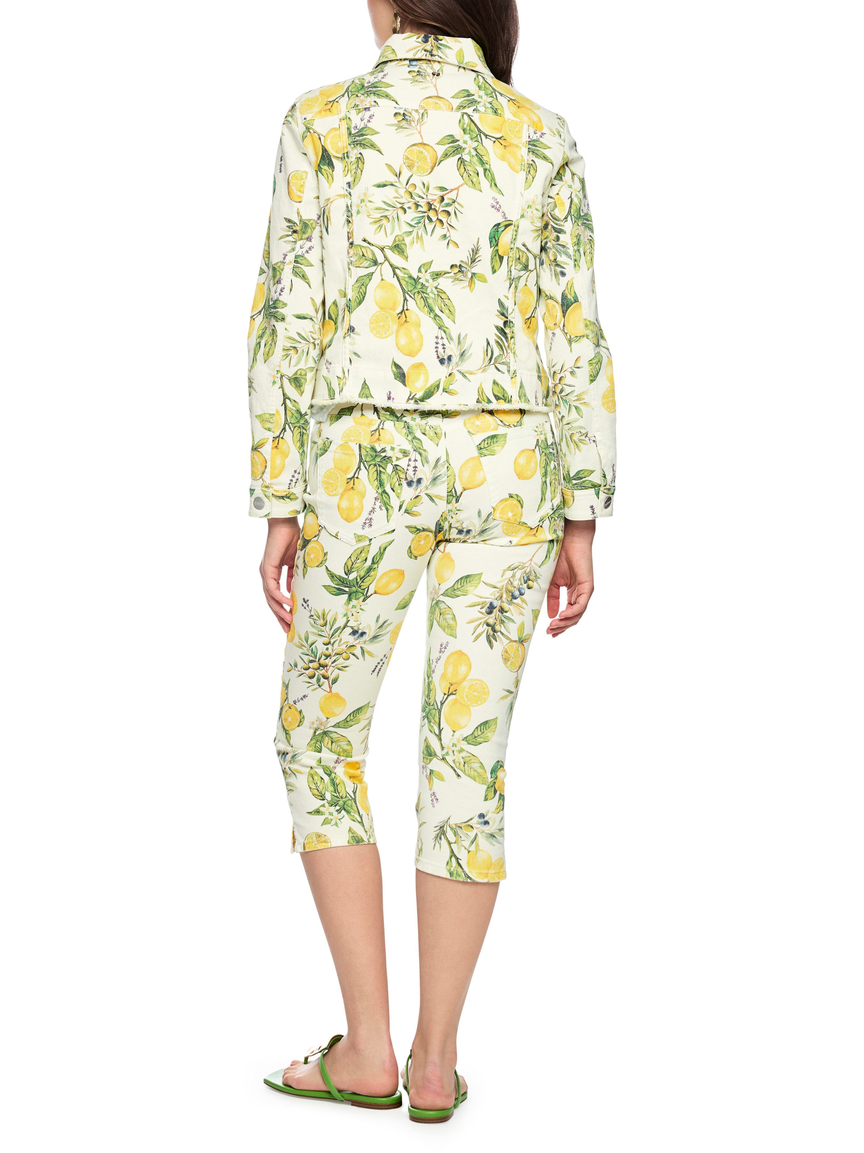Marc Cain Jeansjacke Amalfi Portofino Lemons Premium Damenmode mit Zitronen-Print